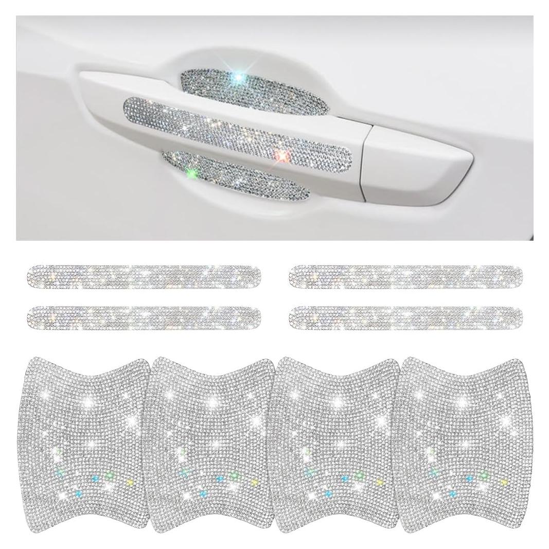 Mandark Protector de Manija de Puerta de Coche 8 Piezas Blanco