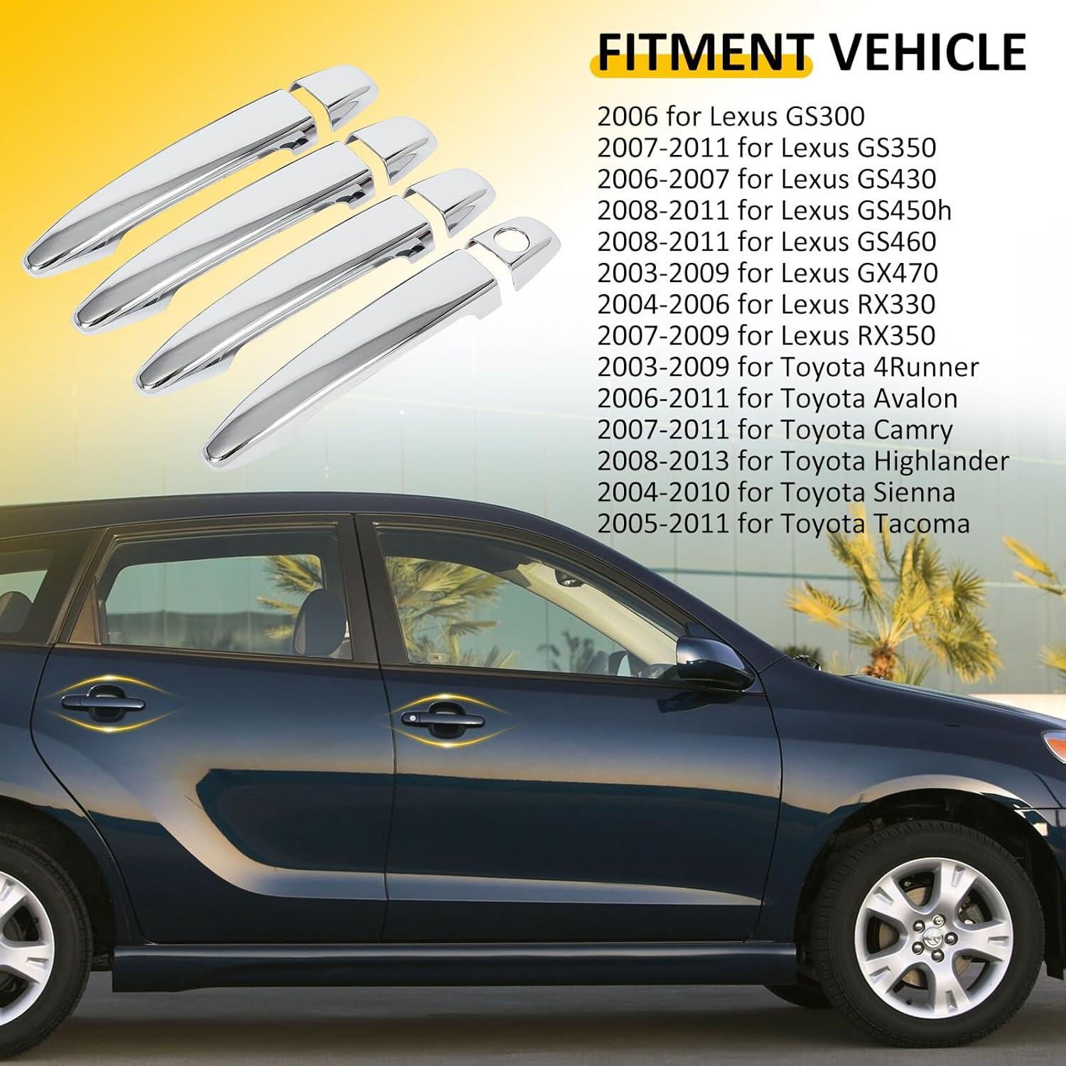 Cubiertas de Manijas de Puerta OCPTY Cromo 4 Piezas para Lexus y Toyota