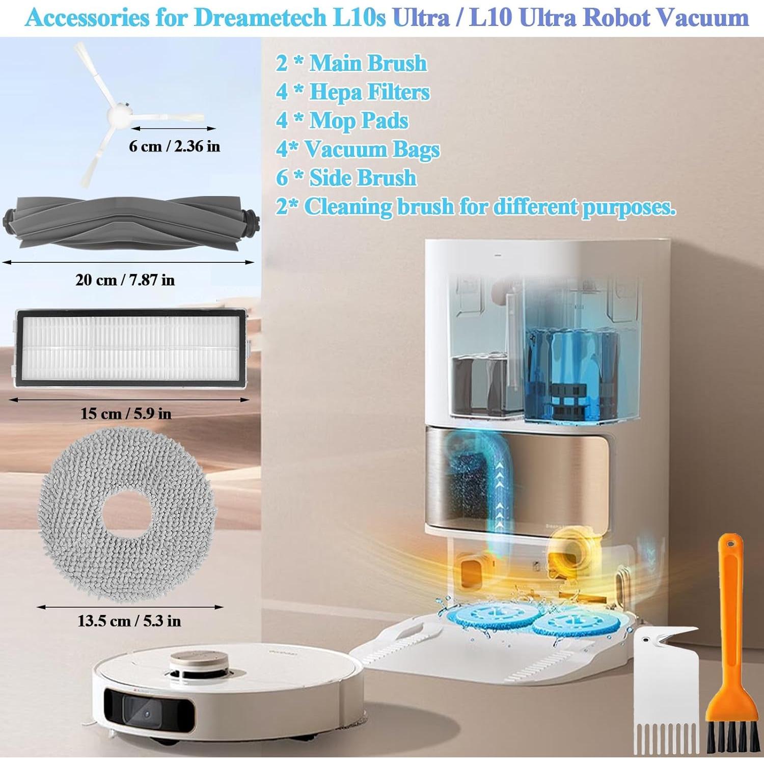 Kit Accesorios Aspiradora Robot Dreame L10 Ultra 22 Piezas