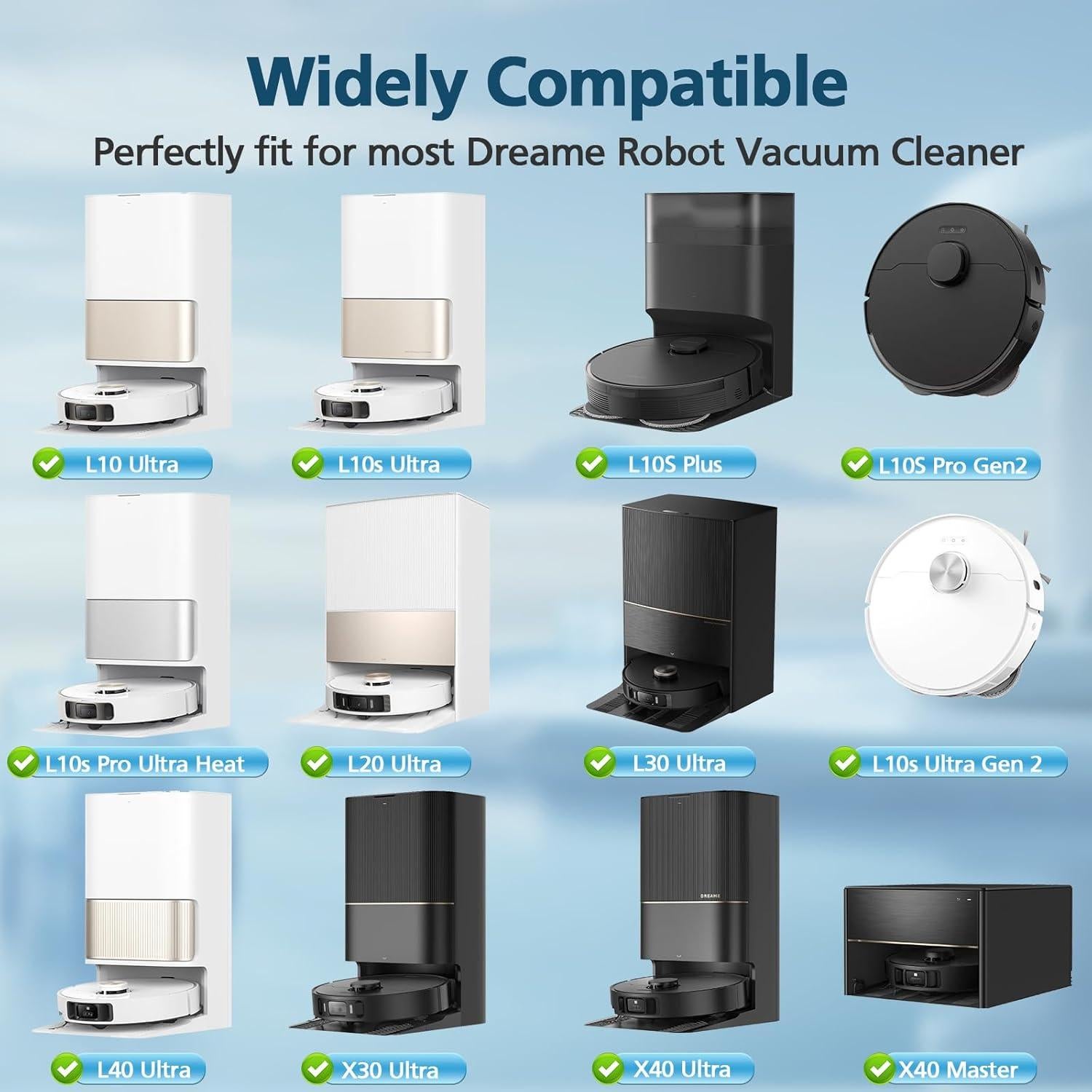 Paquete de 6 Almohadillas de Mopa Microfibra para Dreame L40 Ultra