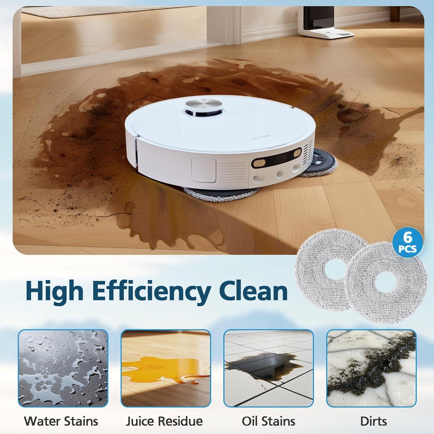 Paquete de 6 Almohadillas de Mopa Microfibra para Dreame L40 Ultra