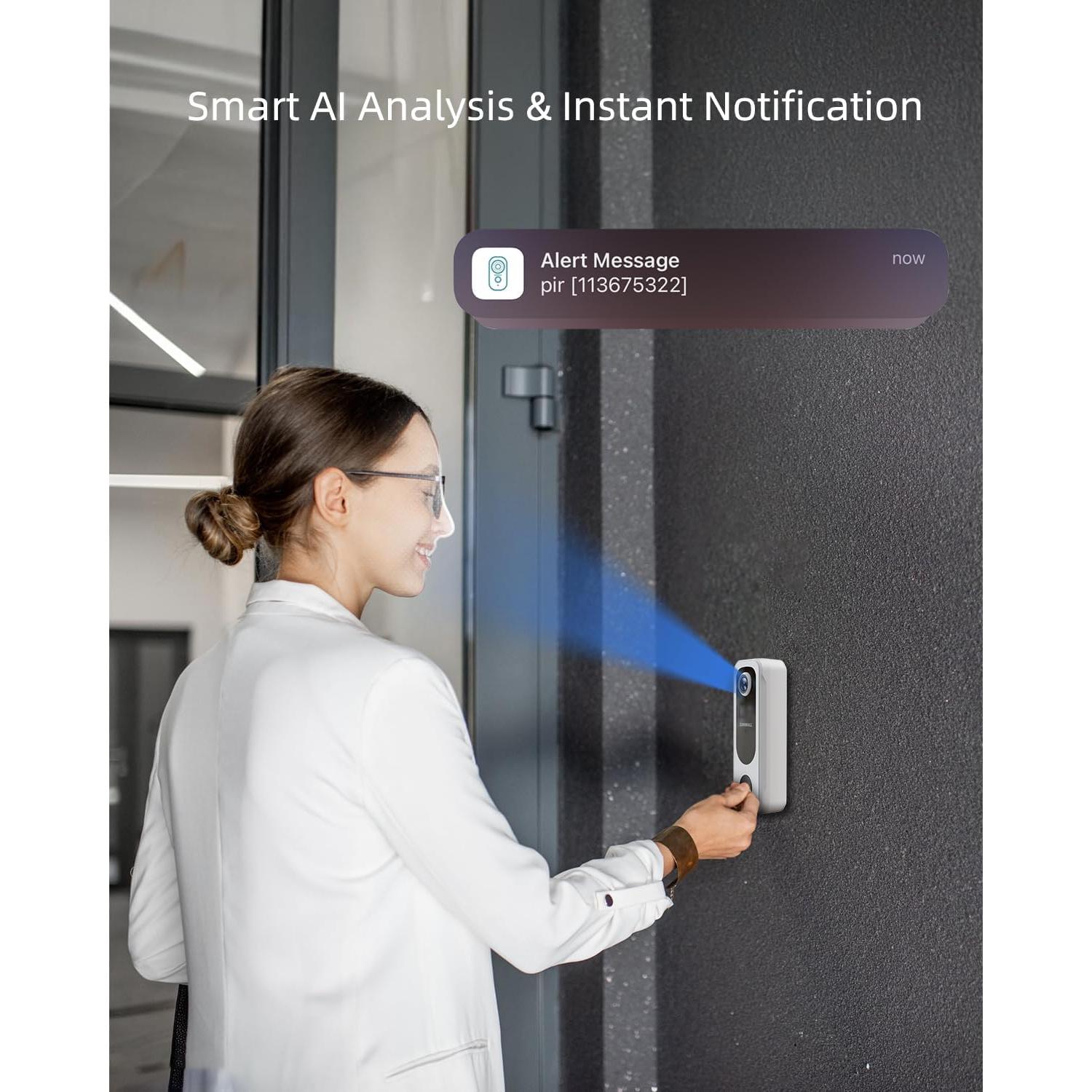 Cámara de Timbre ZUMIMALL Inalámbrica 2K con Audio Bidireccional