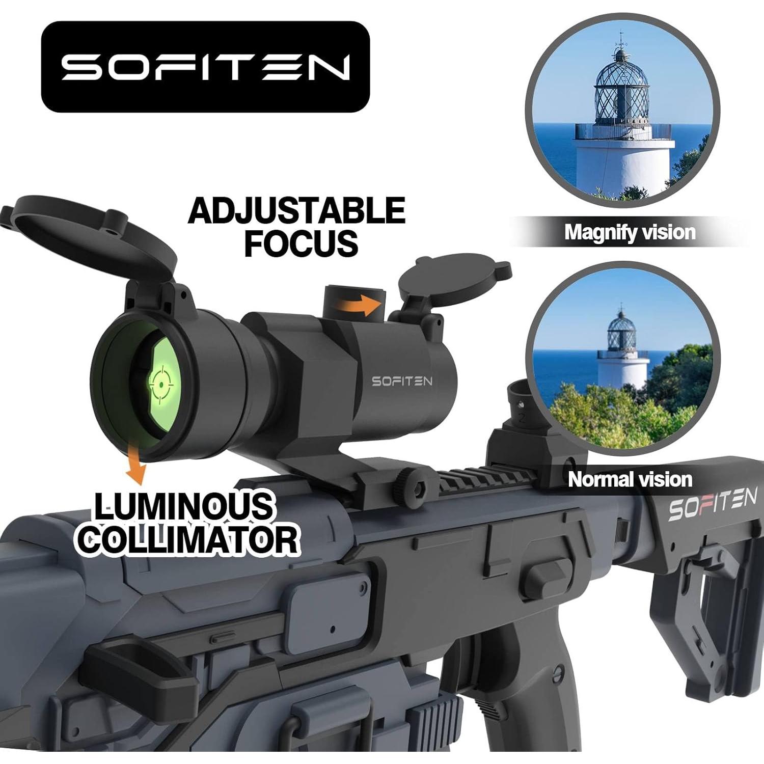 Rifle de Juguete SOFITEN Automático con Chaleco y Dardos