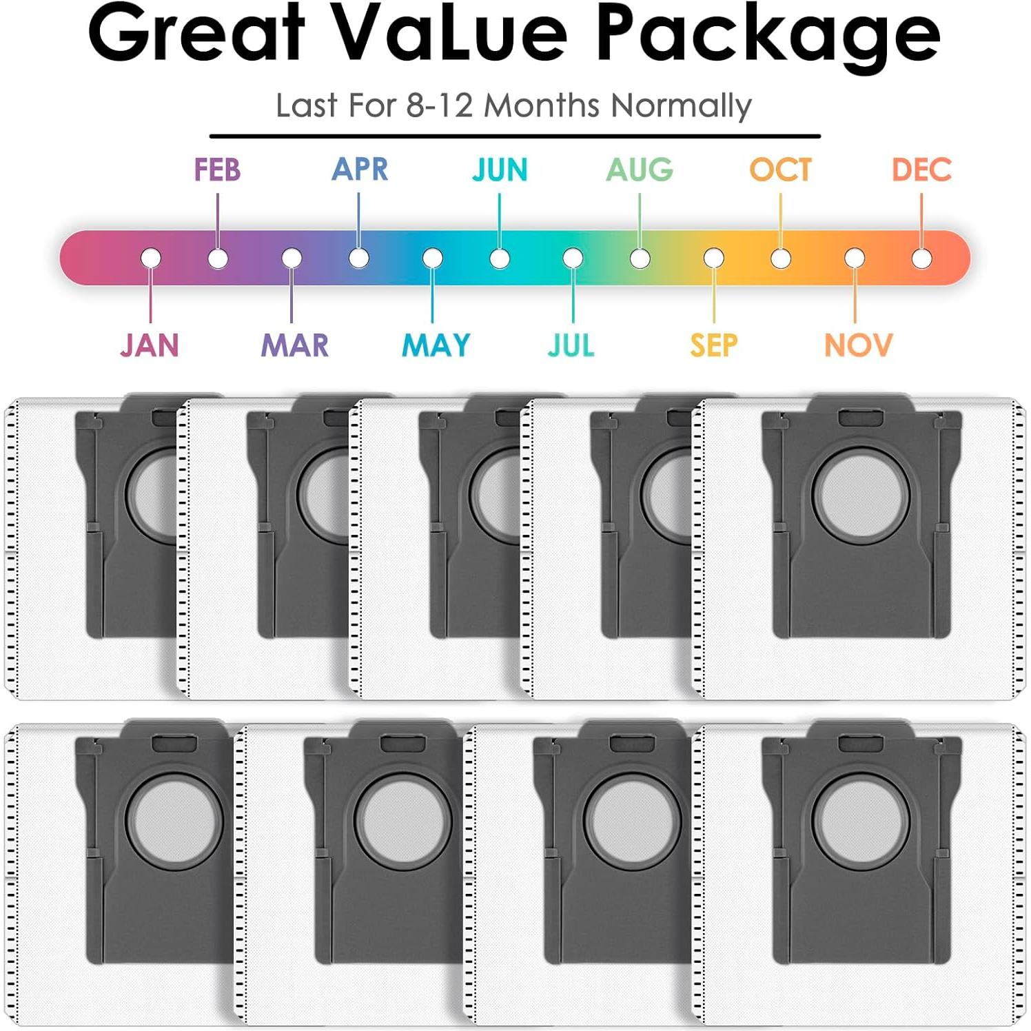 Paquete de 9 Bolsas de Repuesto MIBUMIKI para Aspiradora Dreame