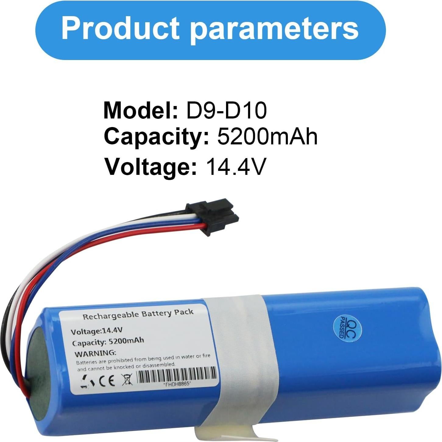 Batería 5200mAh 14.4V para Aspiradora Xiaomi Dreame D10s L10s