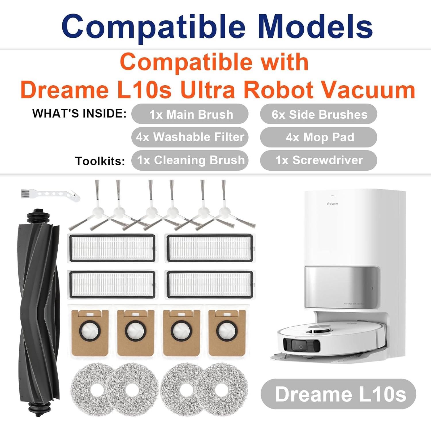 20 Piezas Accesorios para Aspiradora Robot Dreame L10s Ultra