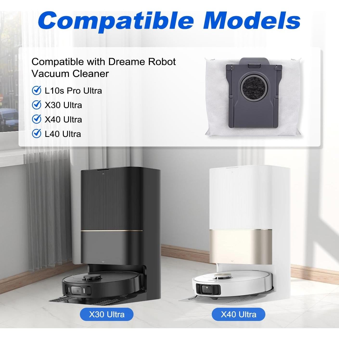 Bolsas de polvo 10 unidades JoaSinc para Dreame X30/X40 3L