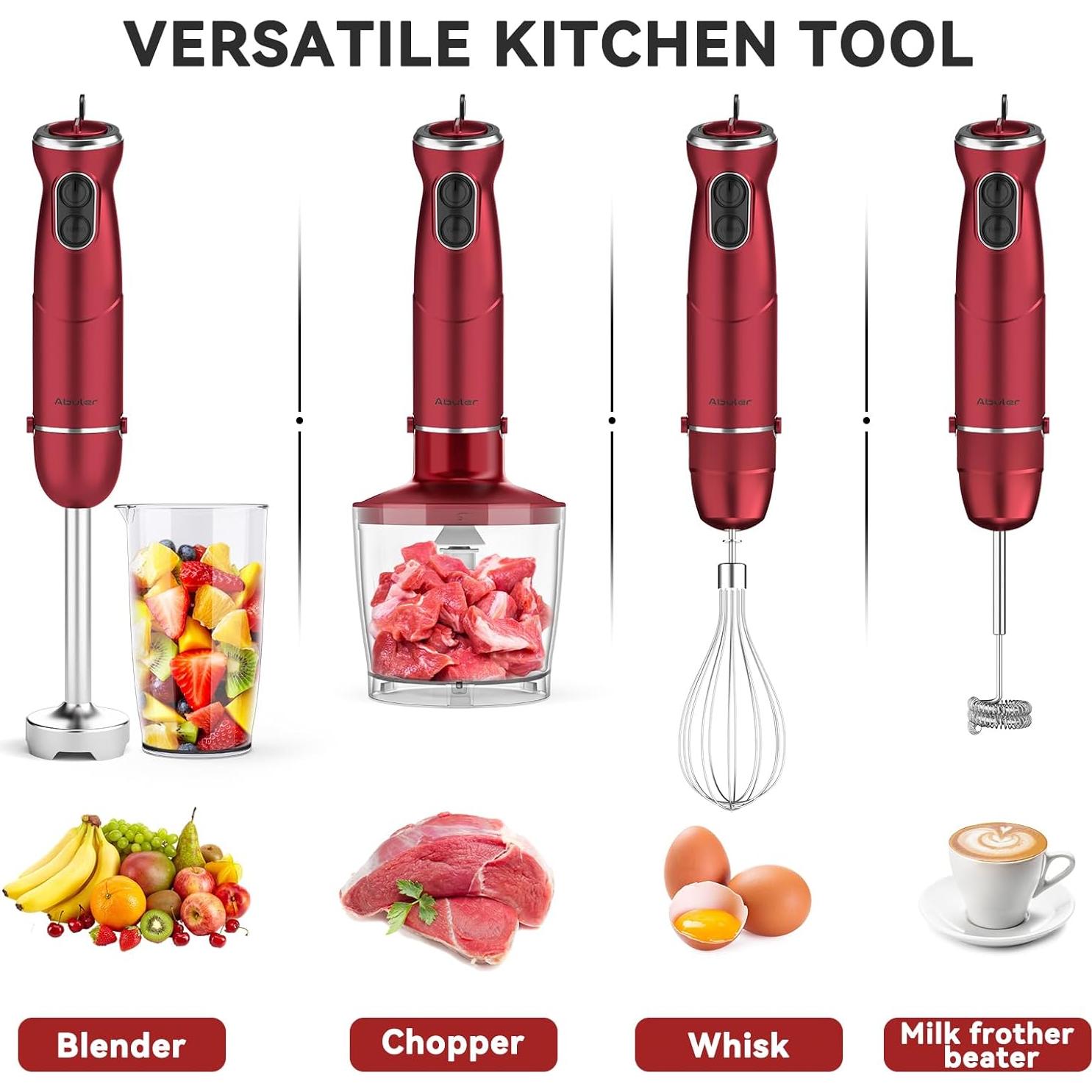 Batidora de Inmersión 5 en 1 Abuler 1000W 12 Velocidades