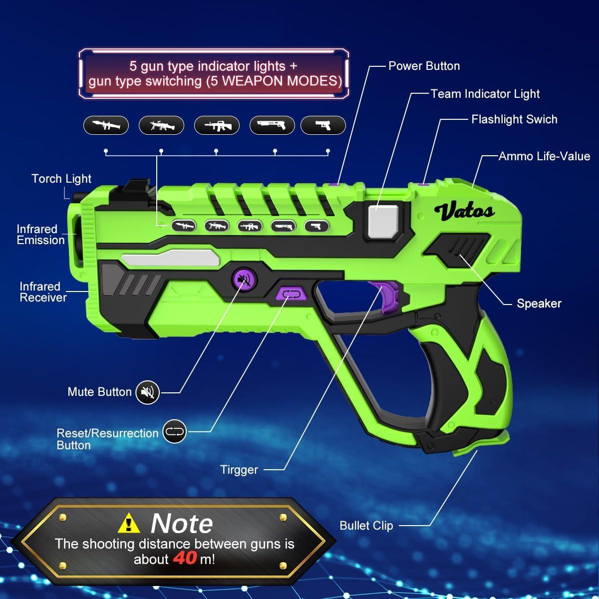 Conjunto de Laser Tag Recargable VATOS para 4 Jugadores