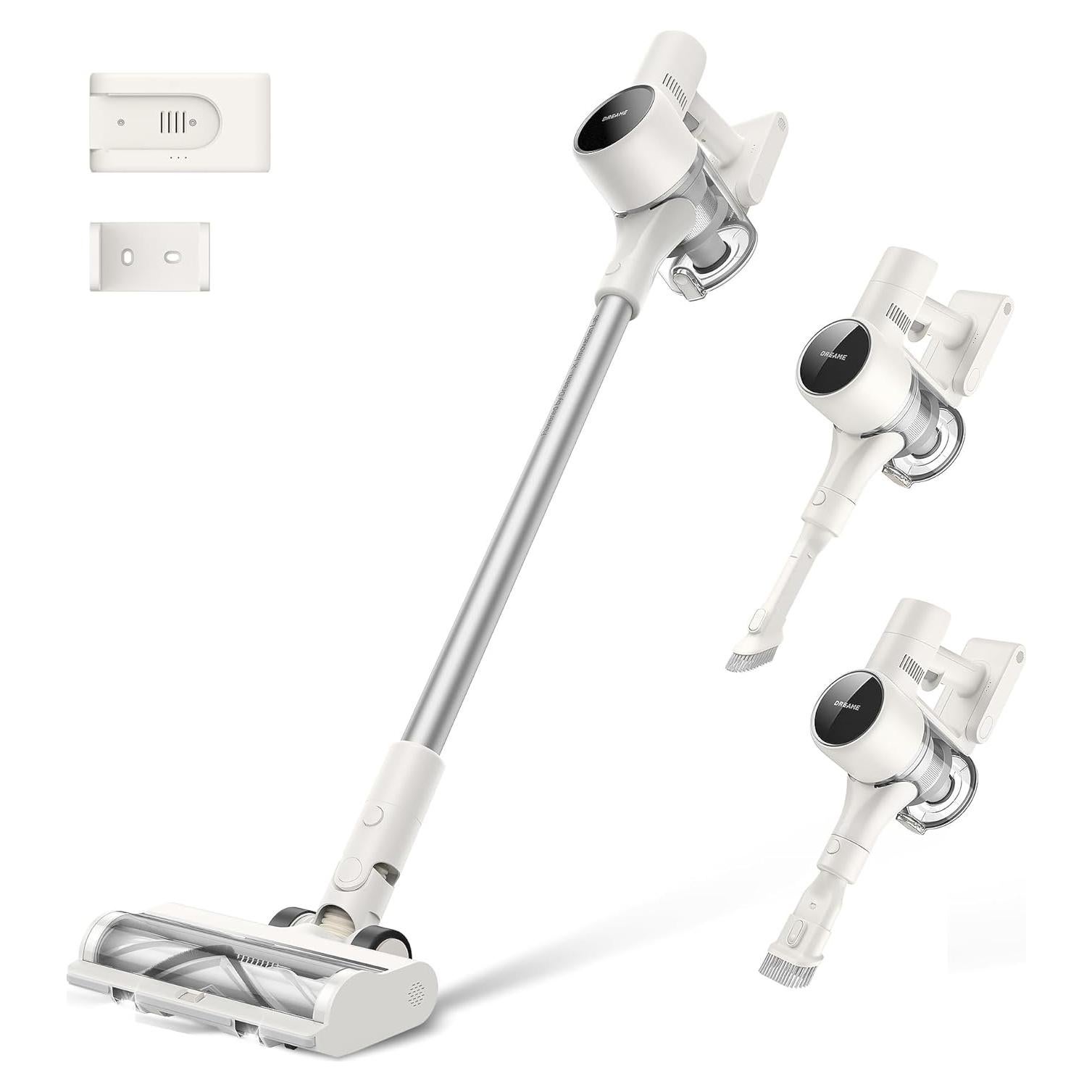 DREAME Cordless Vacuum Cleaner R10 Pure, 120AW Powerful Suction, Stick Vacuum Cleaner for Home, Anti-Tangle, LED Headlights, Up to 60 Mins Runtime, Lightweight for Carpet, Hard Floor, Pet Hair