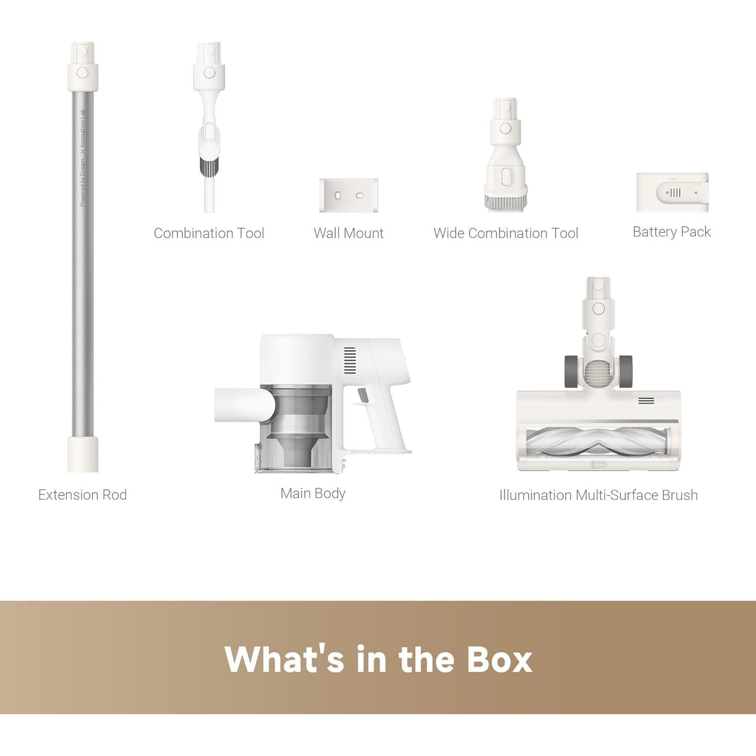 DREAME Cordless Vacuum Cleaner R10 Pure, 120AW Powerful Suction, Stick Vacuum Cleaner for Home, Anti-Tangle, LED Headlights, Up to 60 Mins Runtime, Lightweight for Carpet, Hard Floor, Pet Hair