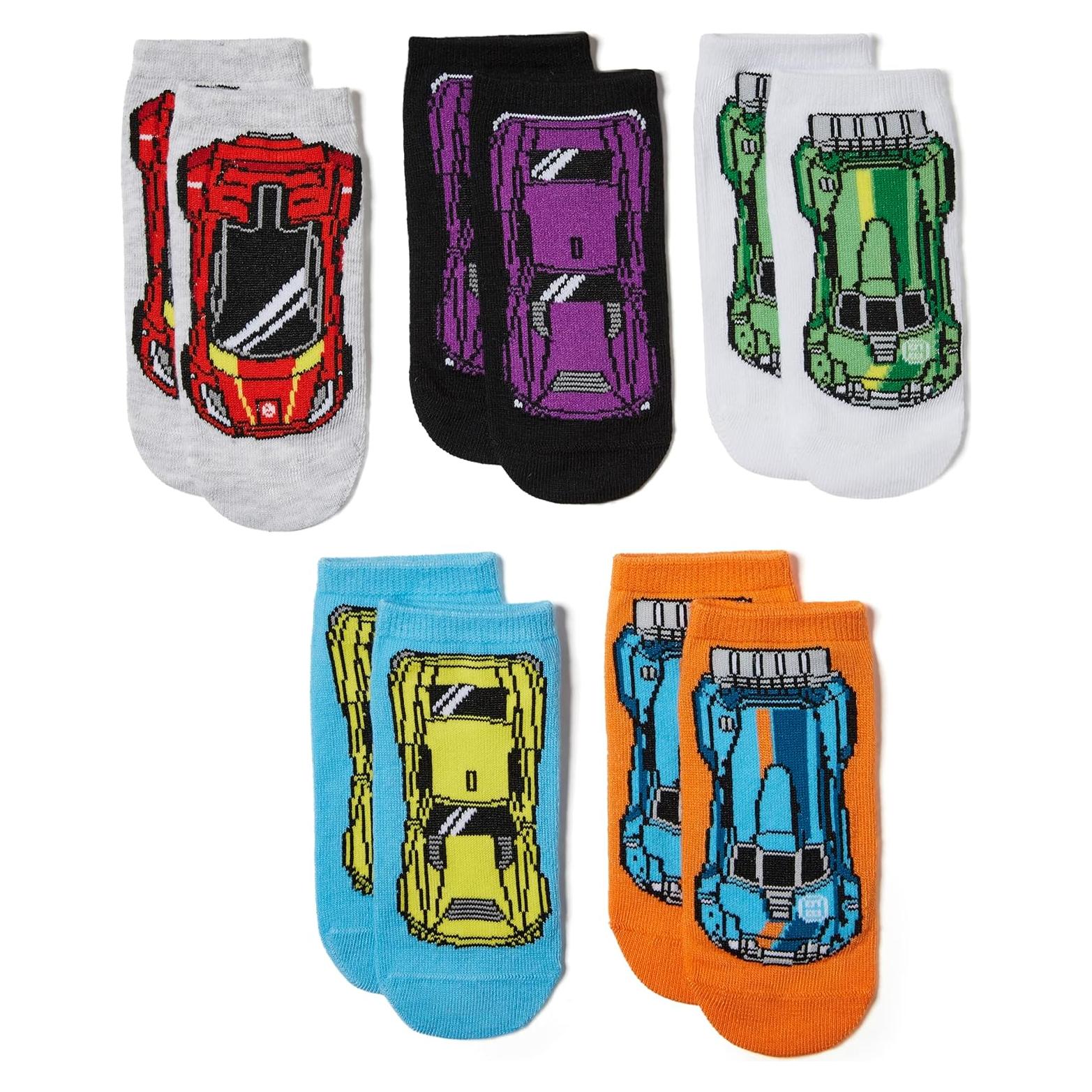 Paquete de 5 calcetines cortos Hot Wheels para niños 6-8.5