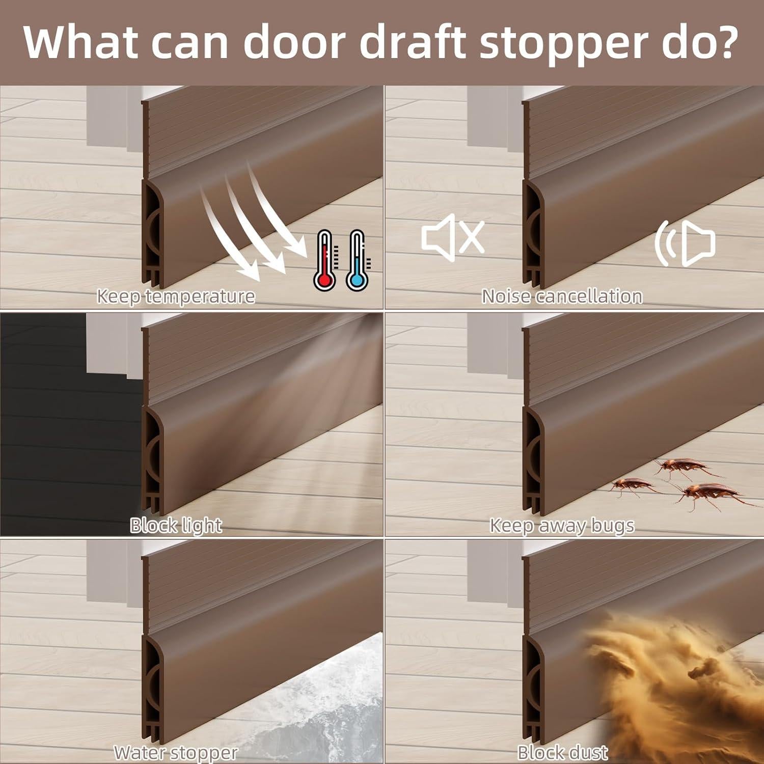 Tapón para Corrientes de Aire OXRQ 198 cm Silicona Marrón