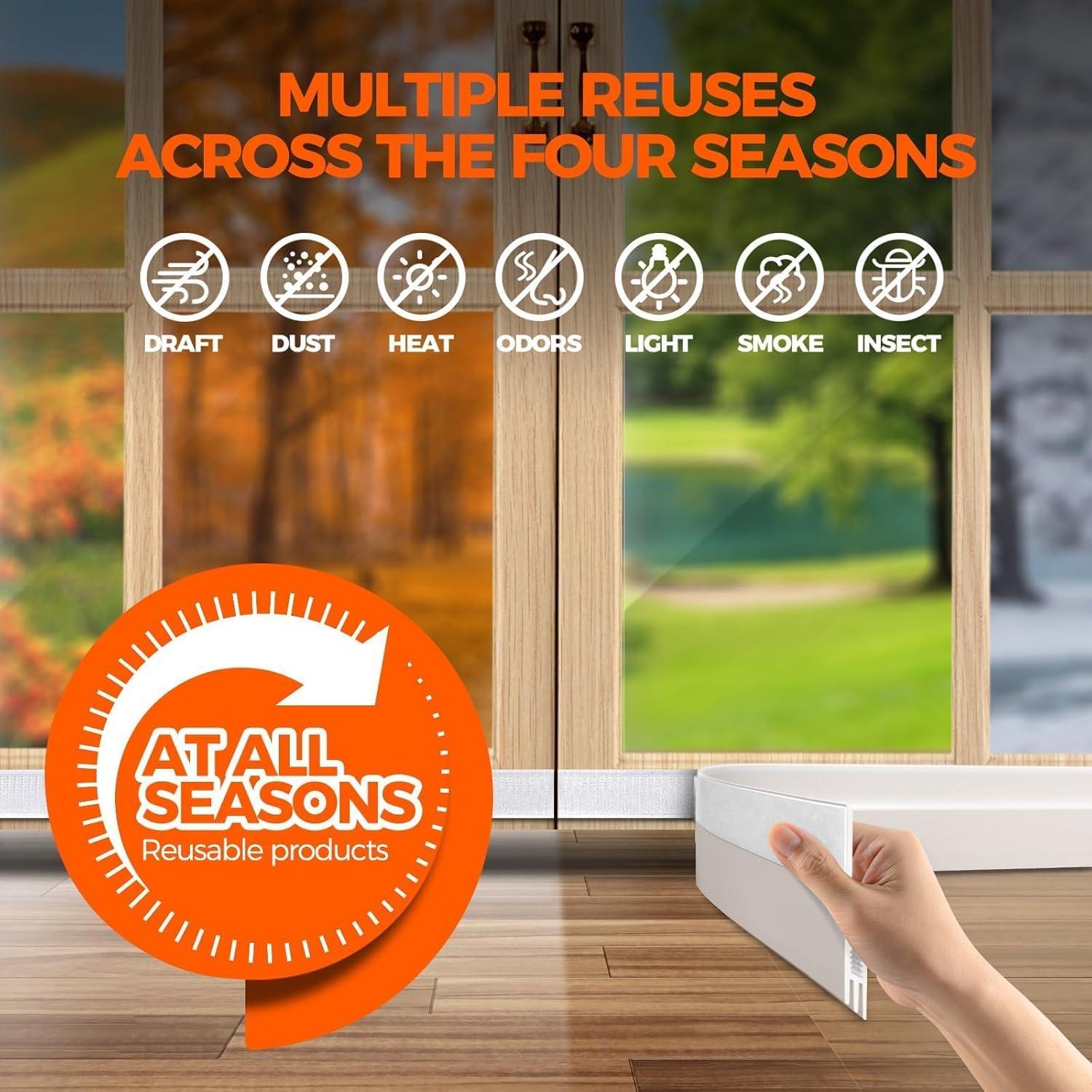 Tapón Reutilizable para Corrientes de Aire Holikme 104 cm Blanco