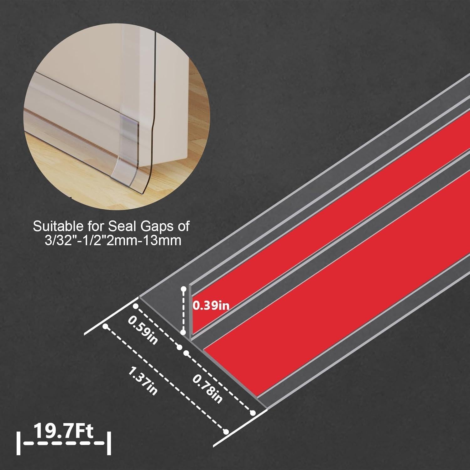 Tira de Sellado de Puerta Silicona Bruiefpap 3.48 cm x 6.10 m
