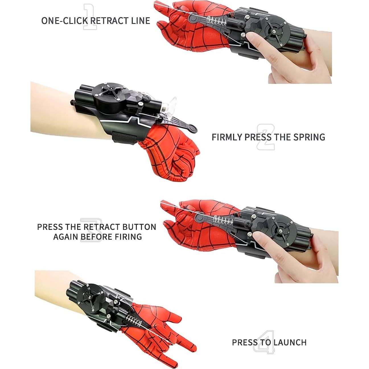 Lanzador de Telarañas QHJIU Azul para Niños - Juguete Interactivo