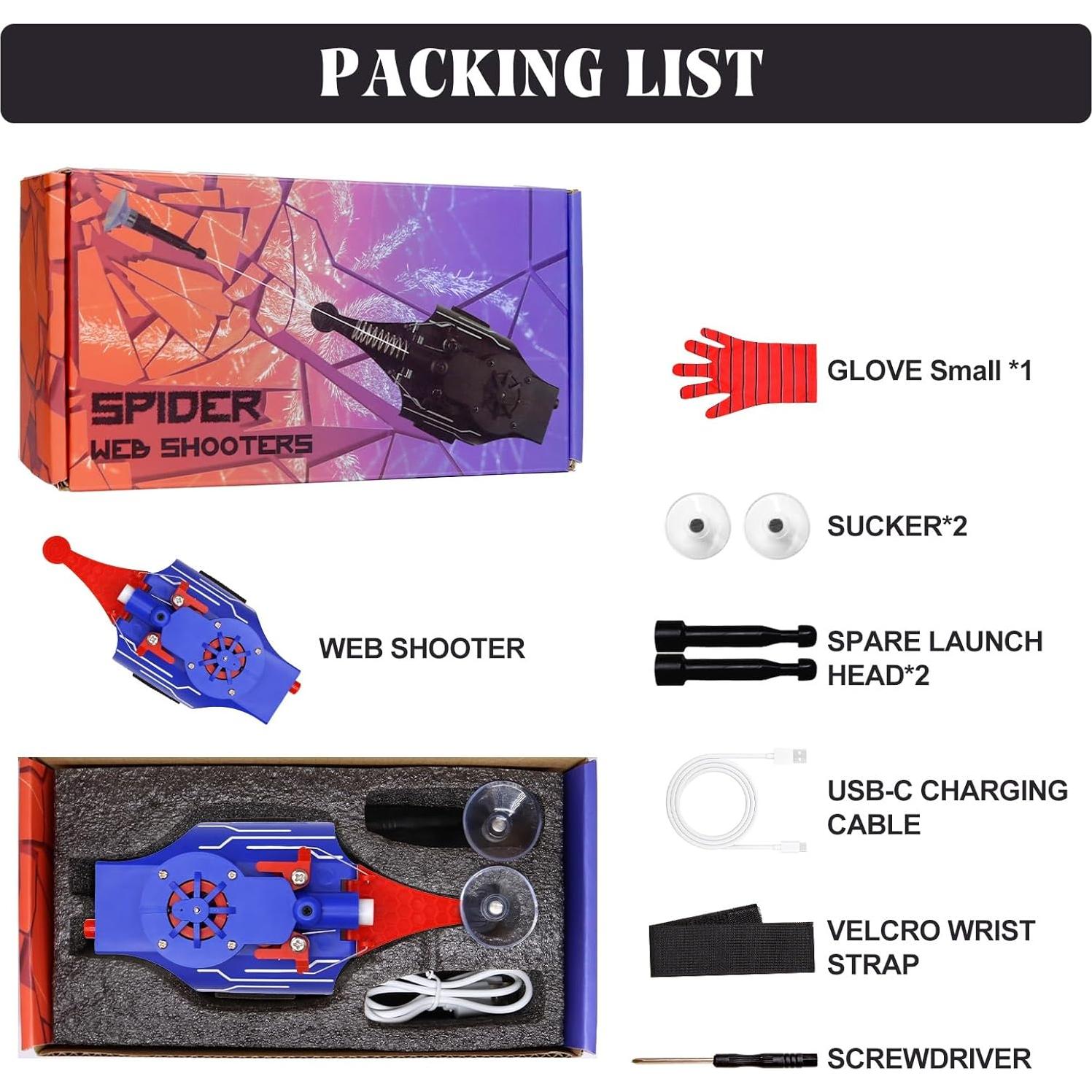 Lanzador de Telarañas QHJIU Azul para Niños - Juguete Interactivo