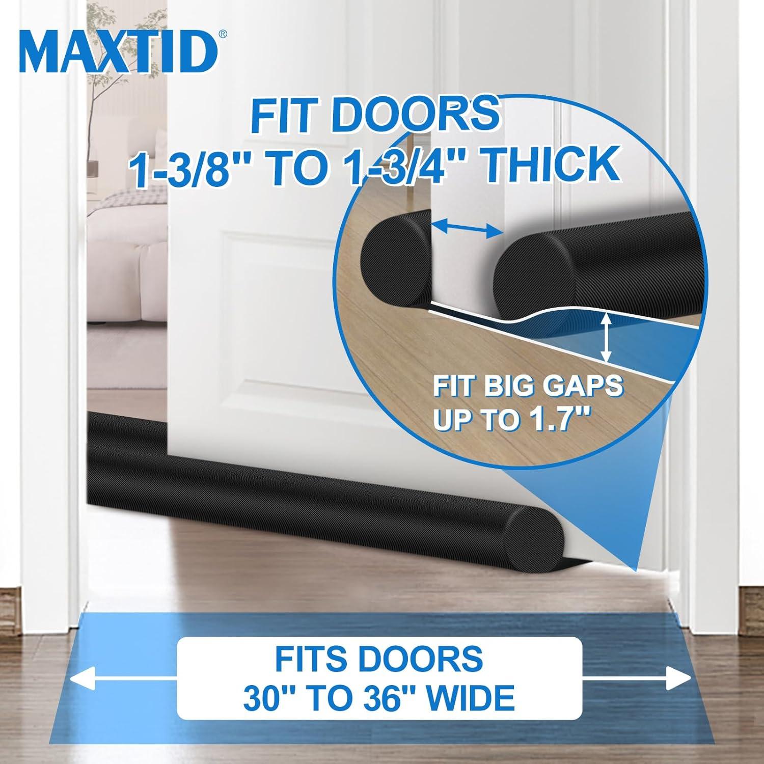 MAXTID Tapón de Corrientes de Aire 91 cm Negro Ajustable