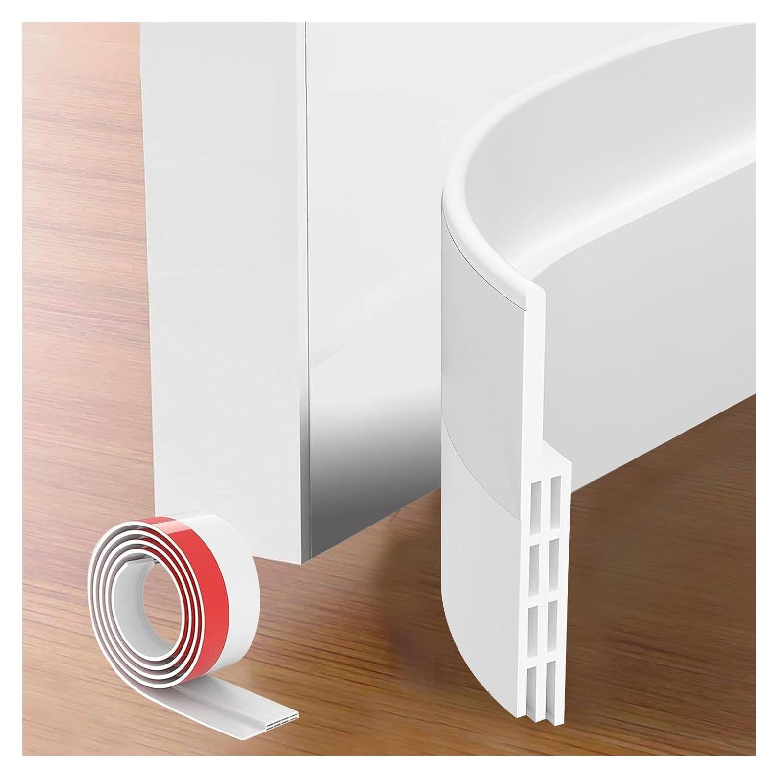 Door Draft Stopper, Door Stoppers for Bottom of Door, Weather Stripping Door Seal, Garage Window Blocker Noise Cold Air Insulation, White 2" W x 39" L