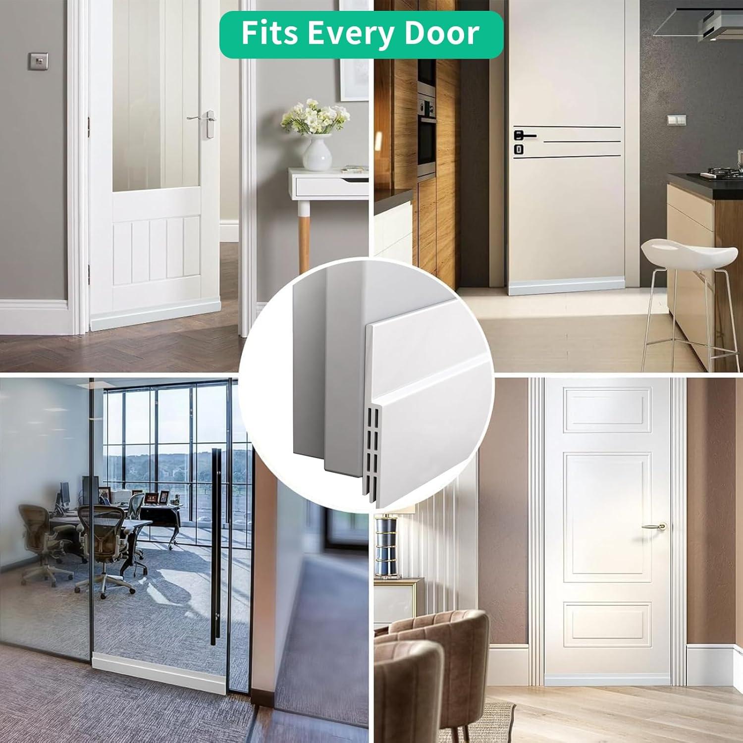 Door Draft Stopper, Door Stoppers for Bottom of Door, Weather Stripping Door Seal, Garage Window Blocker Noise Cold Air Insulation, White 2" W x 39" L