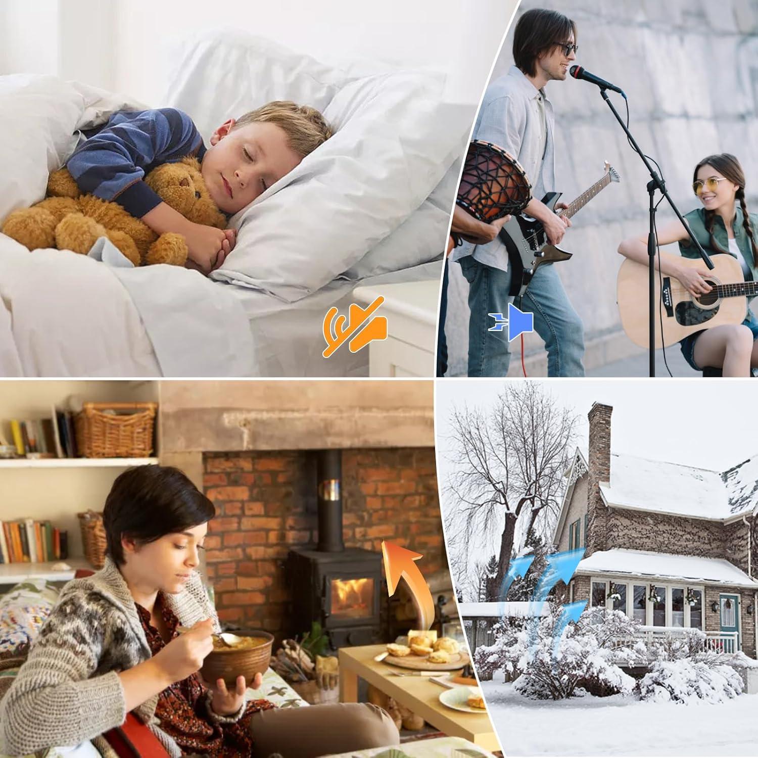 Tapón de Draft KNEELISA 99 cm Negro Aislante y Reductor de Ruido