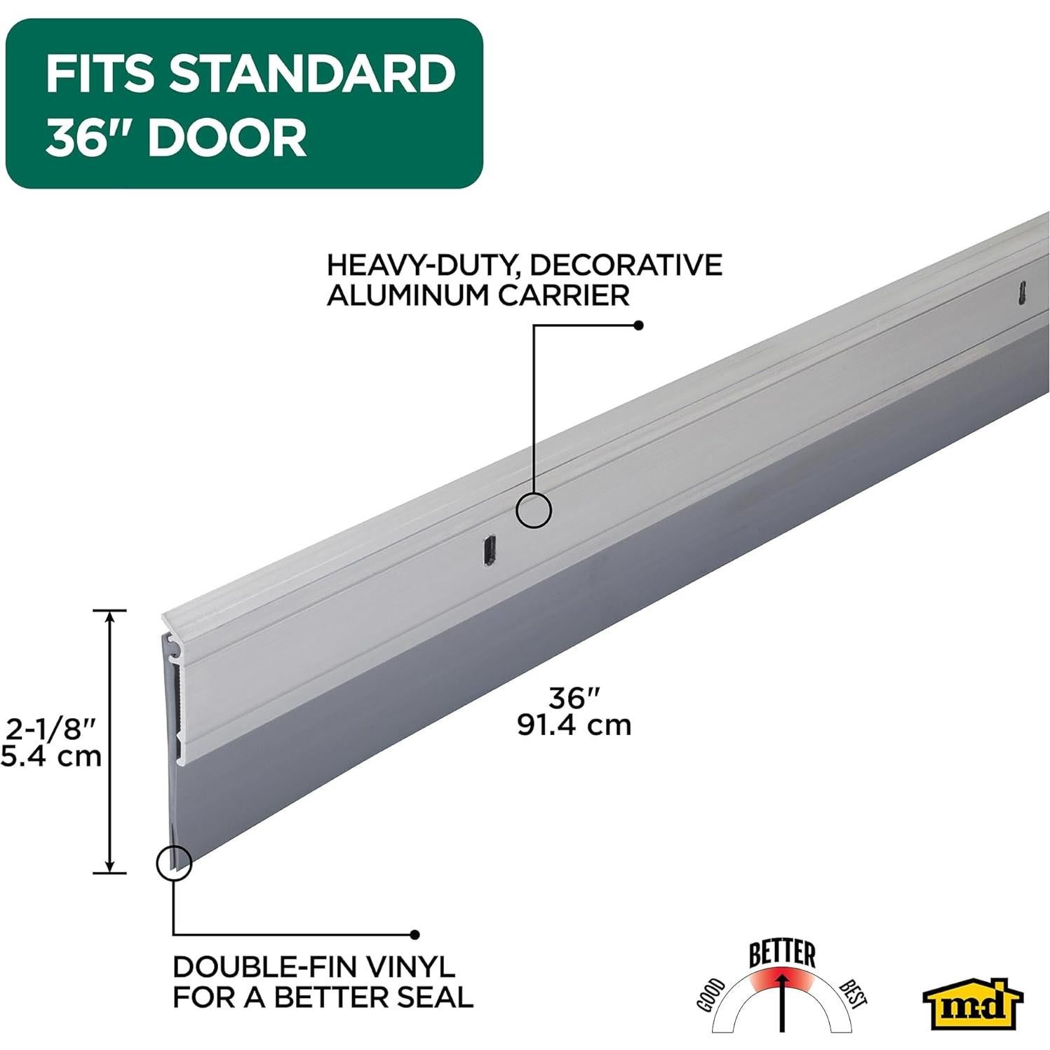 Barrera de Puerta M-D 91 cm Aluminio y Vinilo Plata