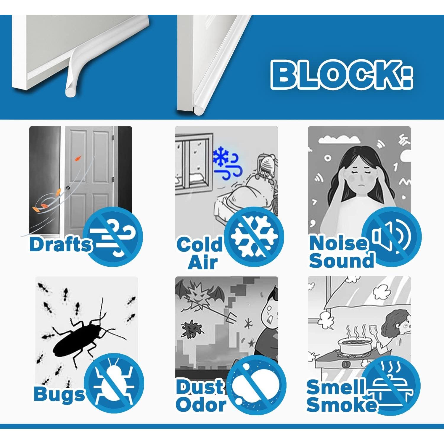 MAXTID Tapón para Corrientes de Aire 91 cm Blanco Vinilo