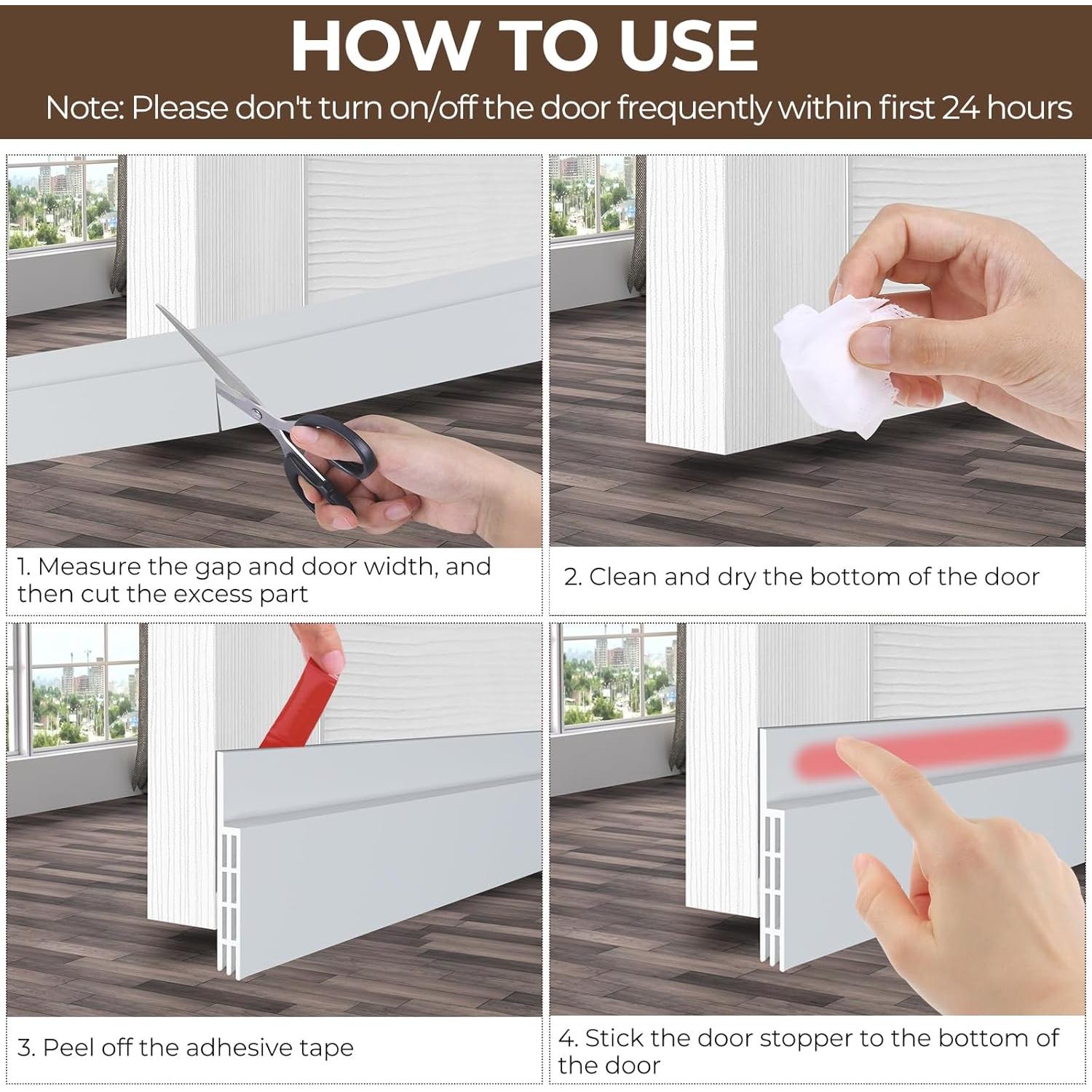 Sellador de Draft Ohuhu para Puertas 100 cm Blanco Silicona