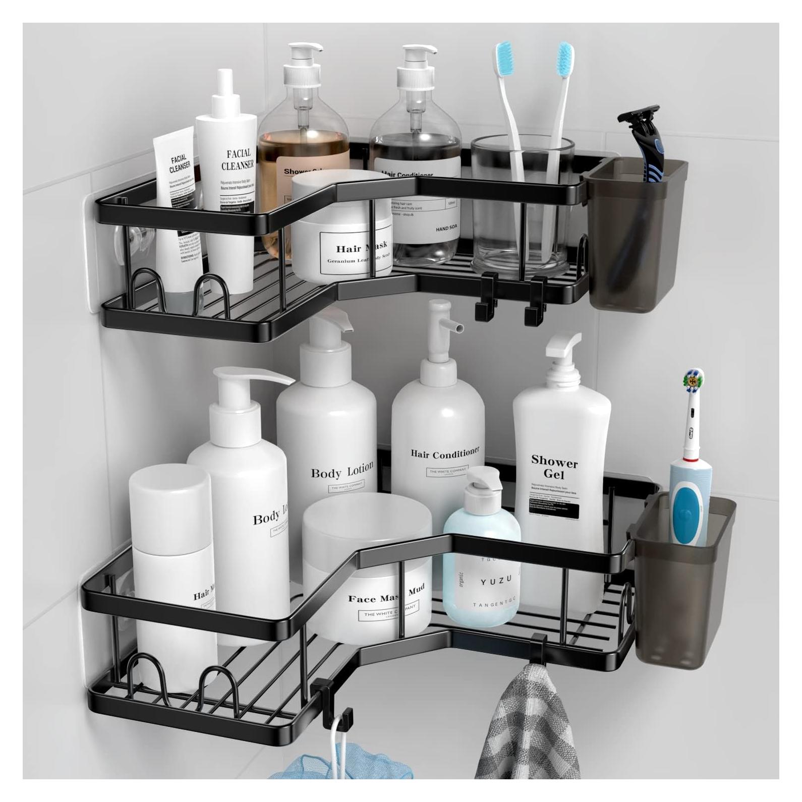 Organizador de Ducha Esquinero AKTECKE 2 Estantes Adhesivos