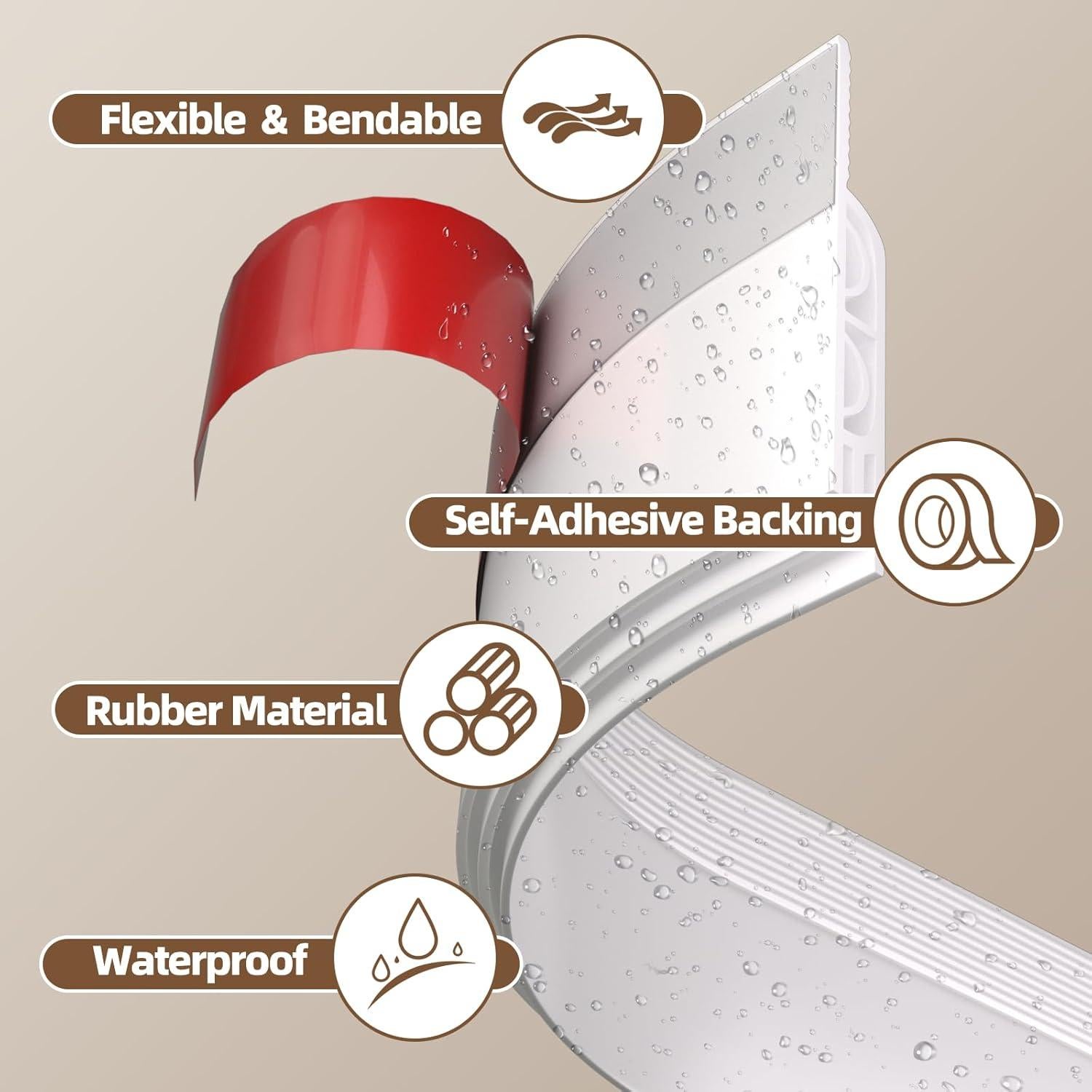 Tapón de Draft Vannesse 198 cm Silicona Aislante Blanco