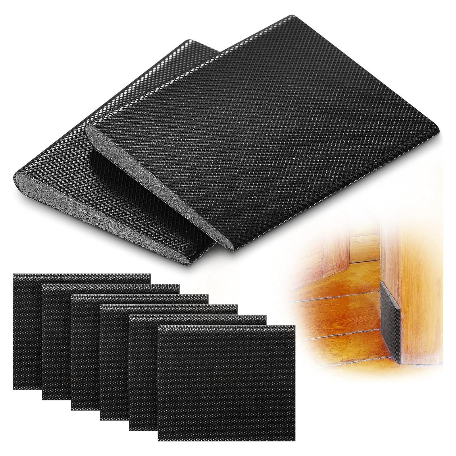 6 Sellos de Esquina Autoadhesivos Jetec para Puertas - Negro