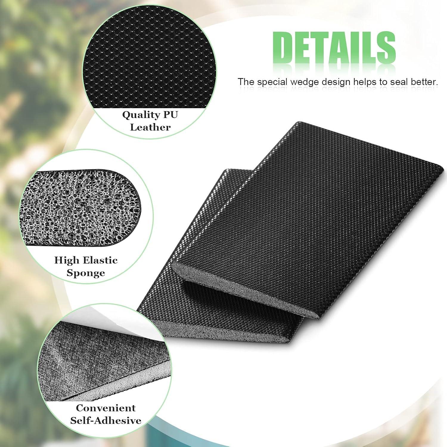 6 Sellos de Esquina Autoadhesivos Jetec para Puertas - Negro