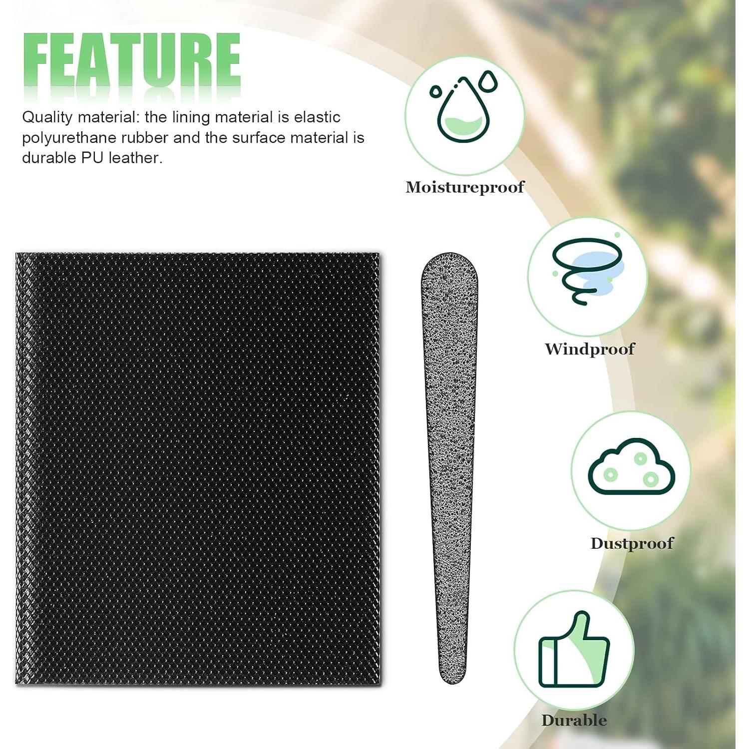 6 Sellos de Esquina Autoadhesivos Jetec para Puertas - Negro