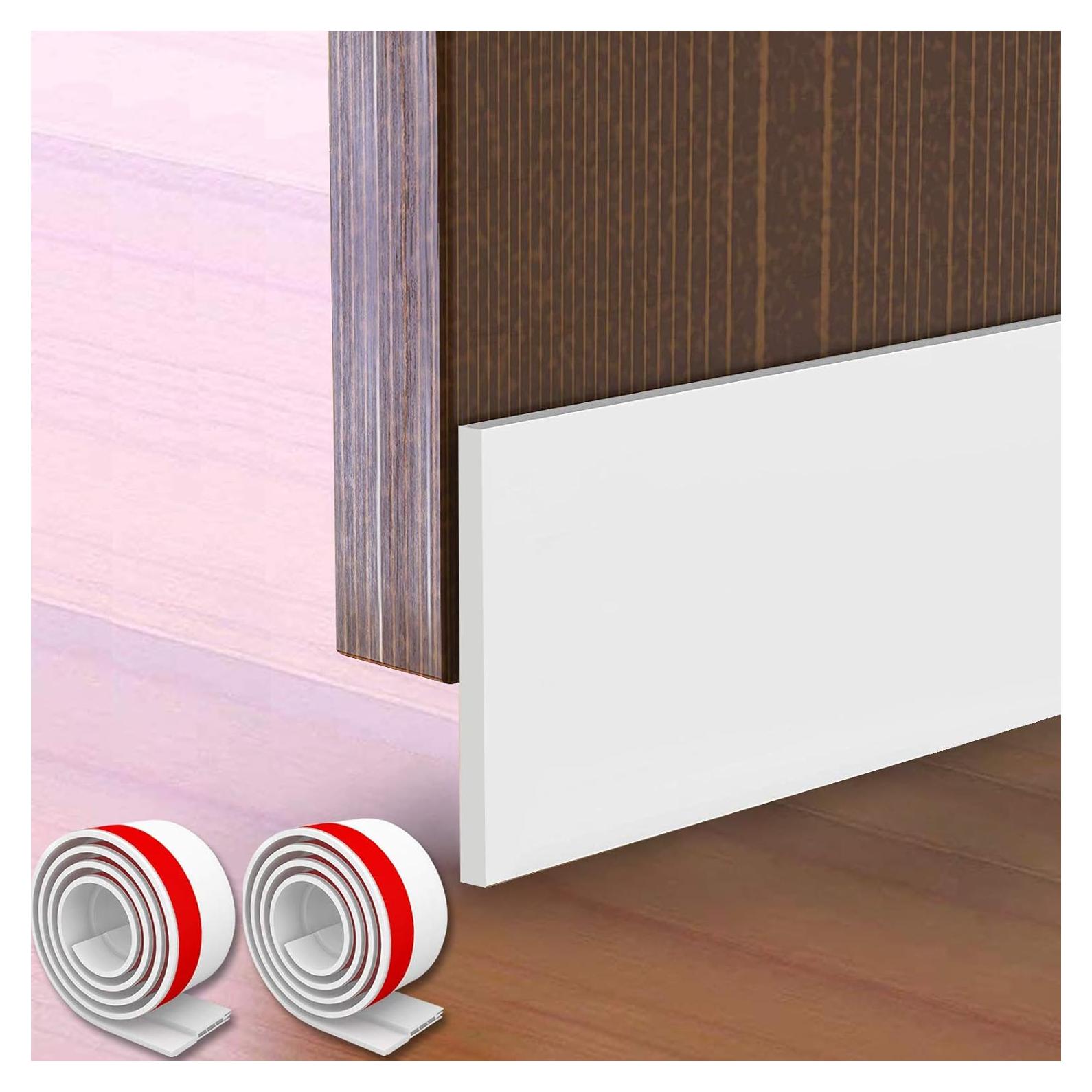 Barrera de Puerta Tapón de Corrientes de Aire 10 cm x 99 cm Blanco