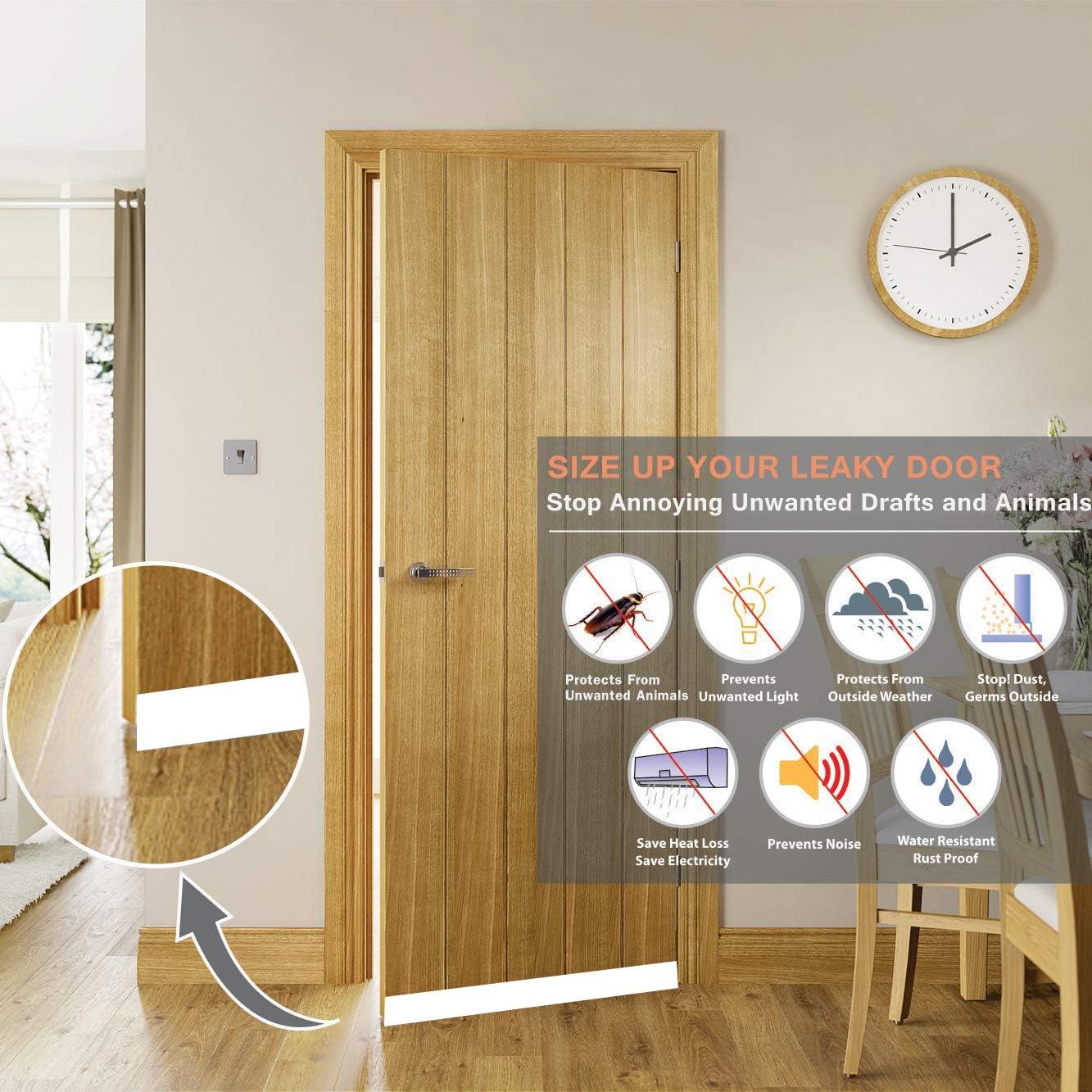 Barrera de Puerta Tapón de Corrientes de Aire 10 cm x 99 cm Blanco