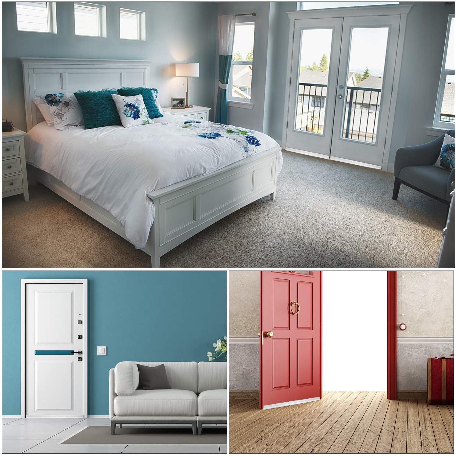 Barrera de Puerta Tapón de Corrientes de Aire 10 cm x 99 cm Blanco