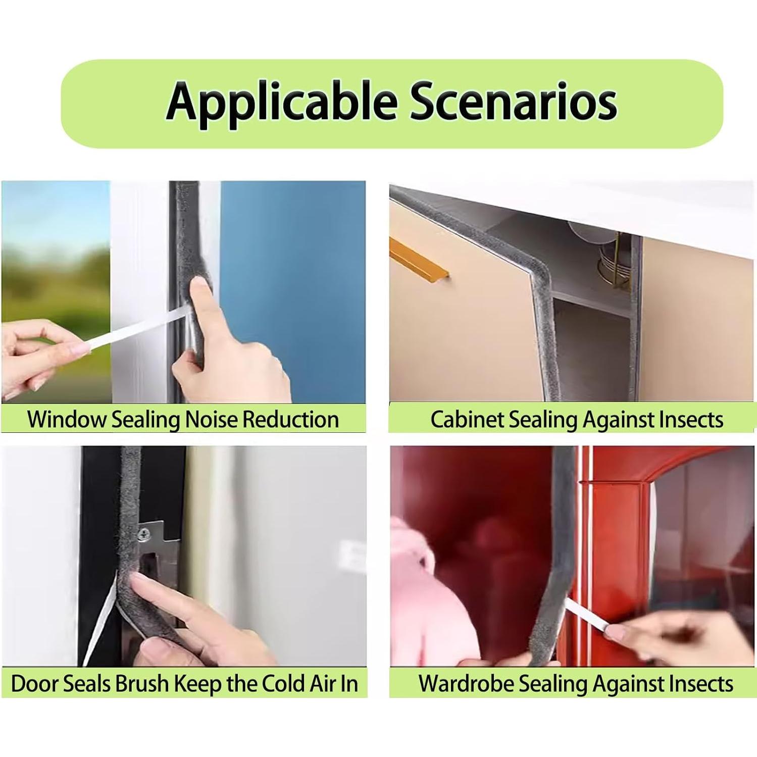 Sello de Puerta con Cepillo ZOMPAGO 10m Aislamiento Eficaz