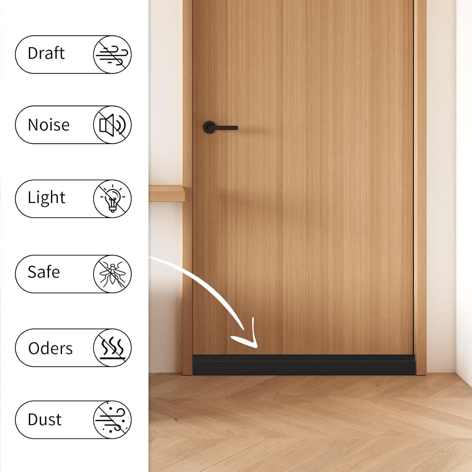 Tapón de Draft JUJIBL para Puerta 91 cm Aislante Sonido Luz