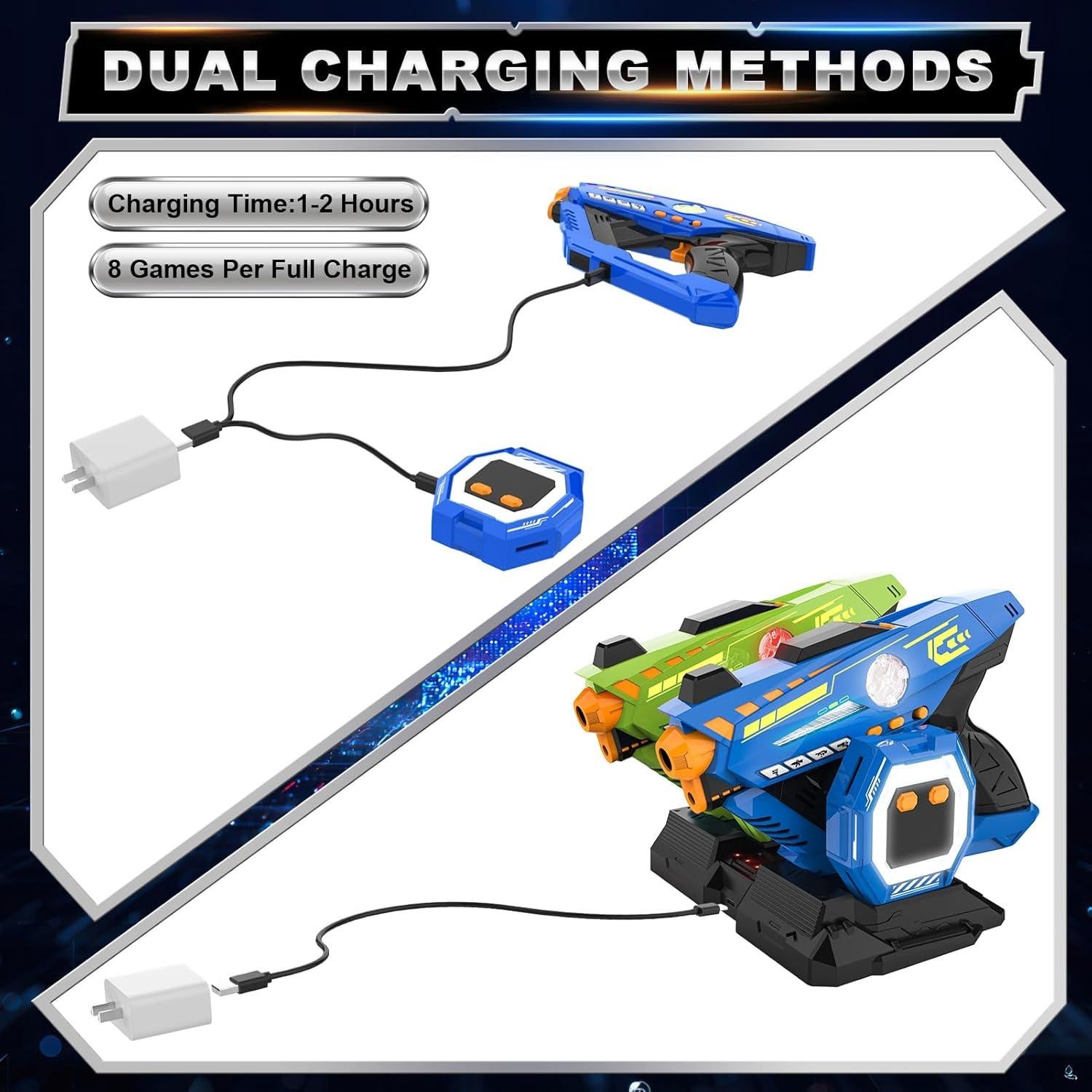 Set de 2 Pistolas Laser Tag CheerCrew Recargables 1,20 kg