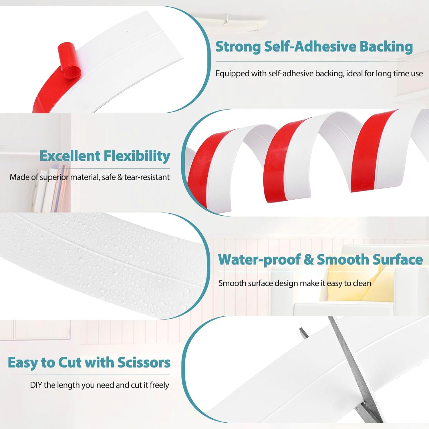 Burlete autoadhesivo de silicona LSGCQ 5,08 cm x 3,05 m blanco