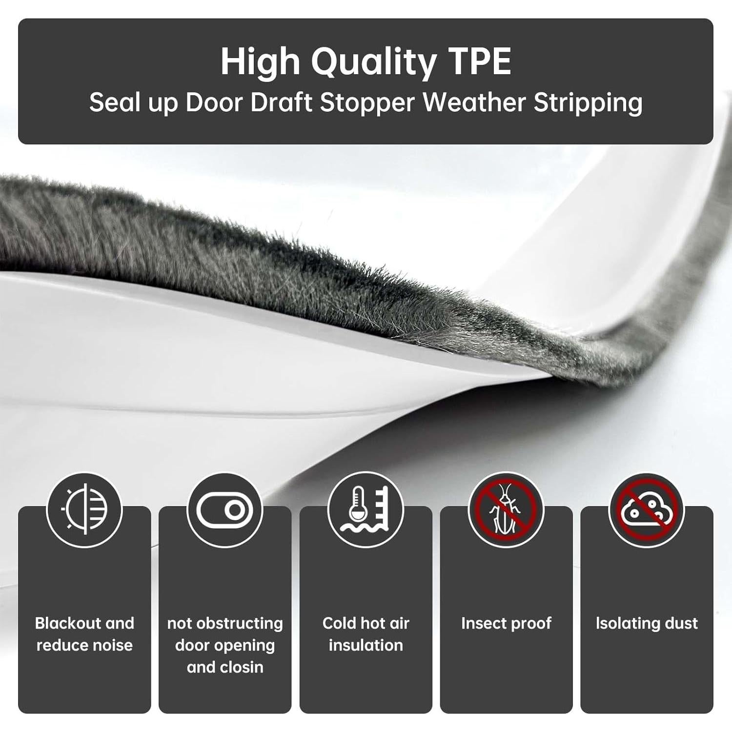 Bisel para puerta Lsaixl 100 cm blanco con cepillo aislante