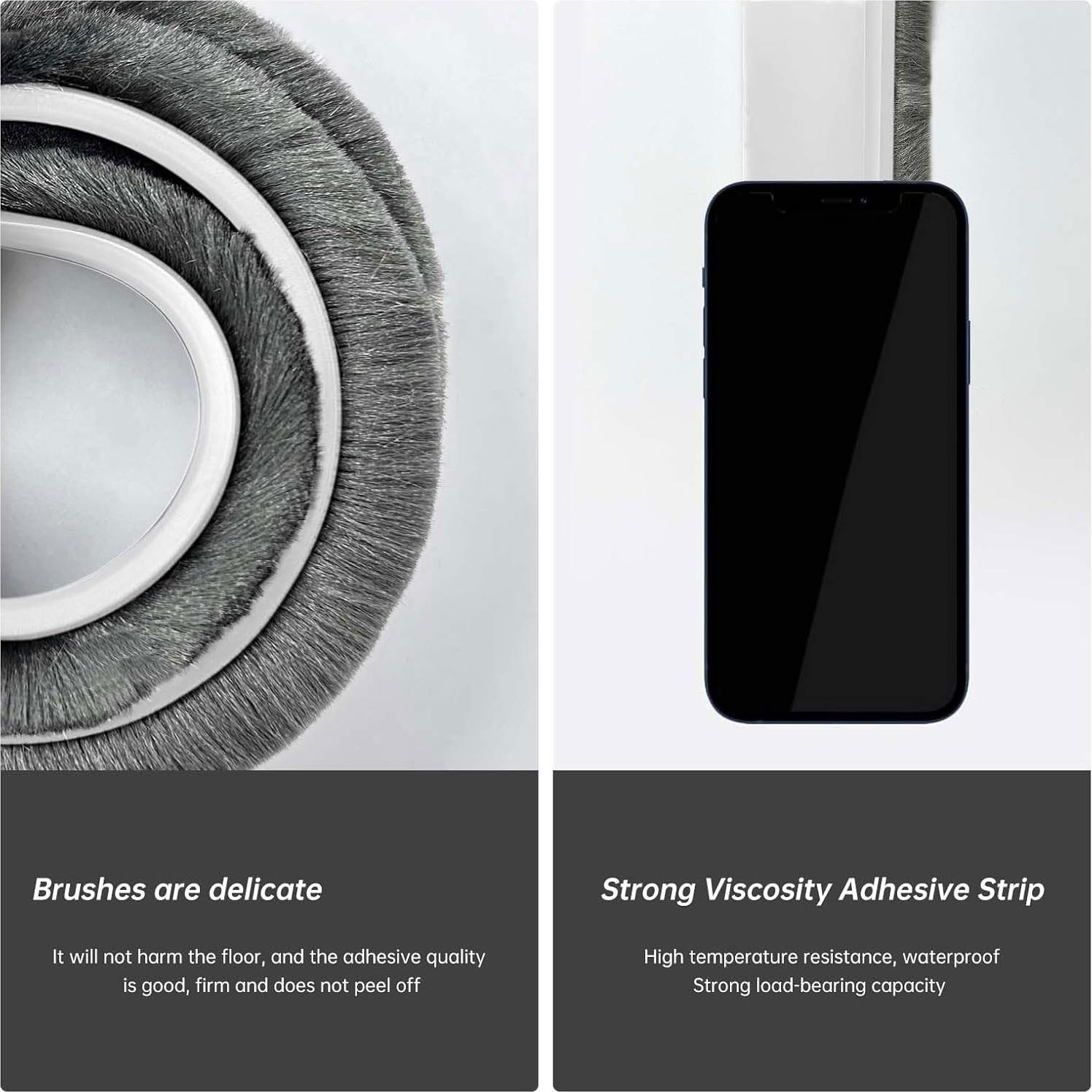 Bisel para puerta Lsaixl 100 cm blanco con cepillo aislante