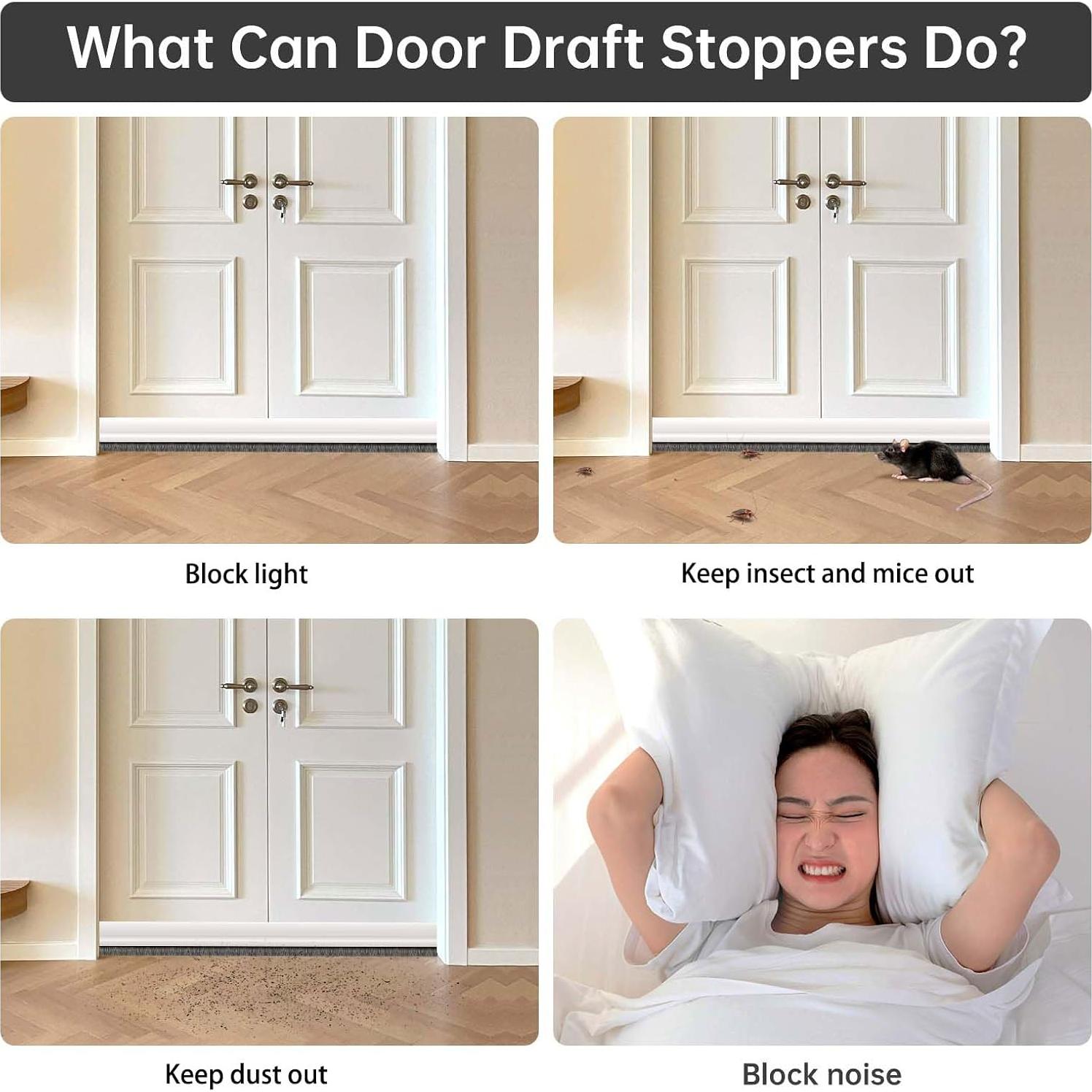 Bisel para puerta Lsaixl 100 cm blanco con cepillo aislante