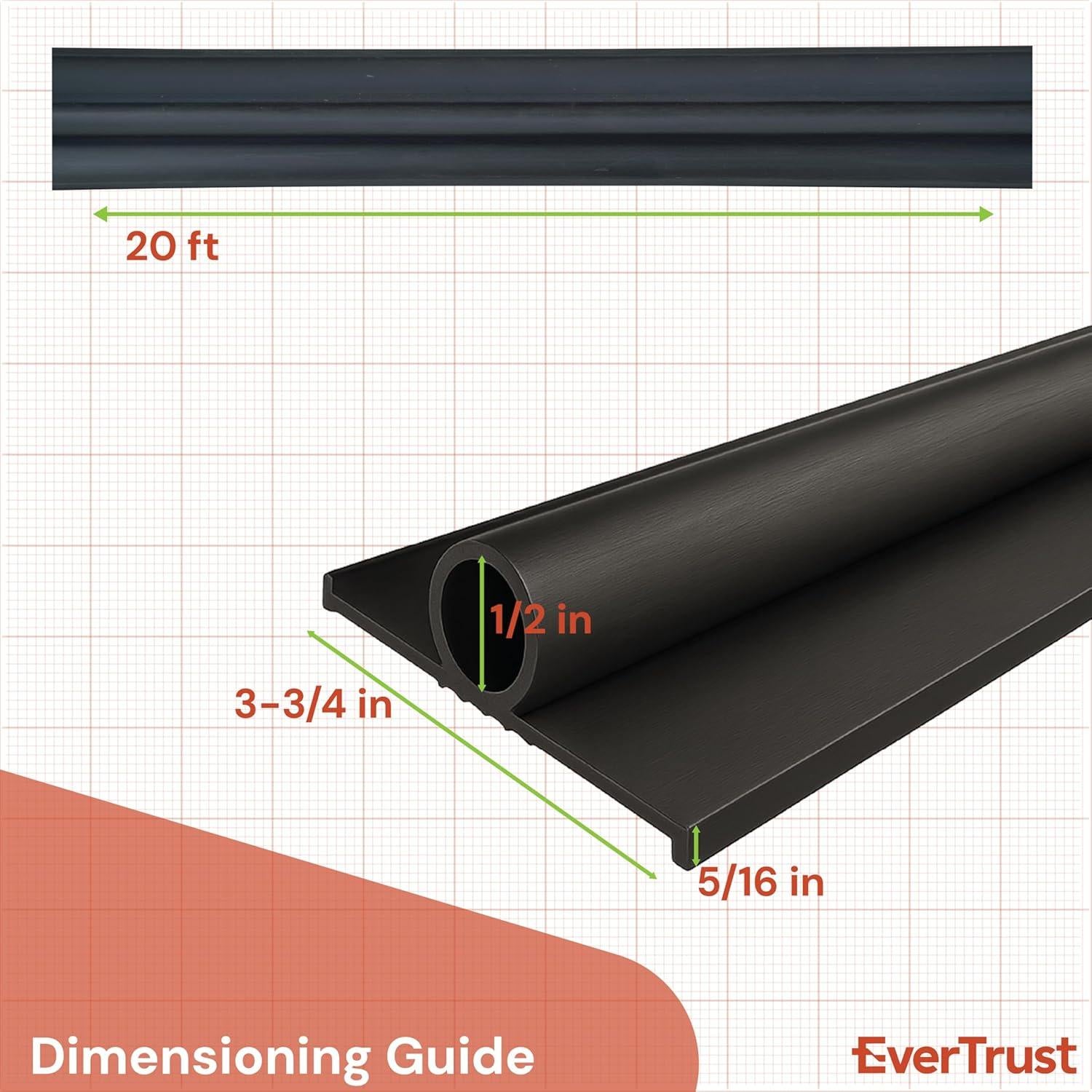 Sello Inferior de Puerta de Garaje EverTrust 6,10 m Goma EPDM