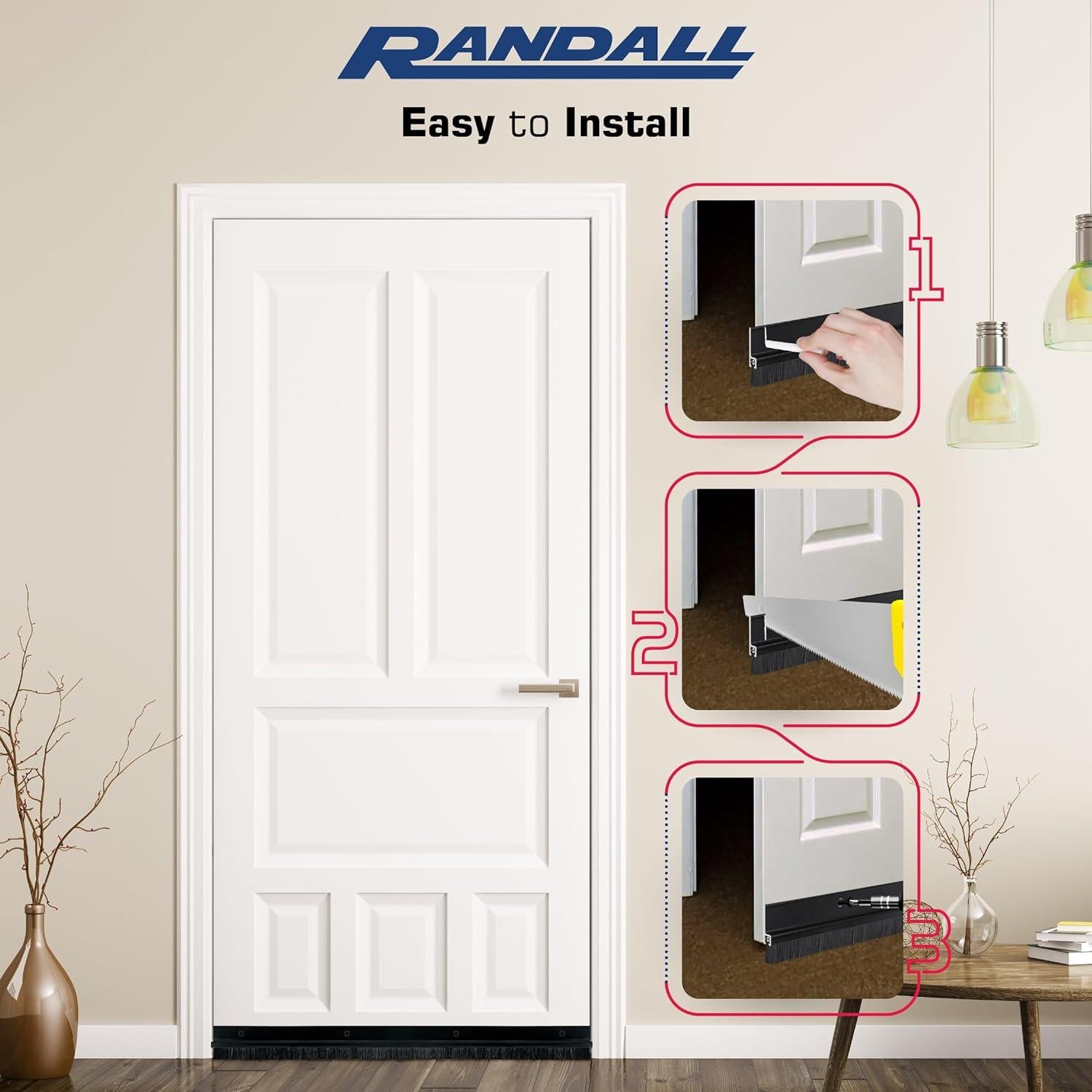 Barrera para Puertas Randall BS-100 Aluminio 91 cm Negro