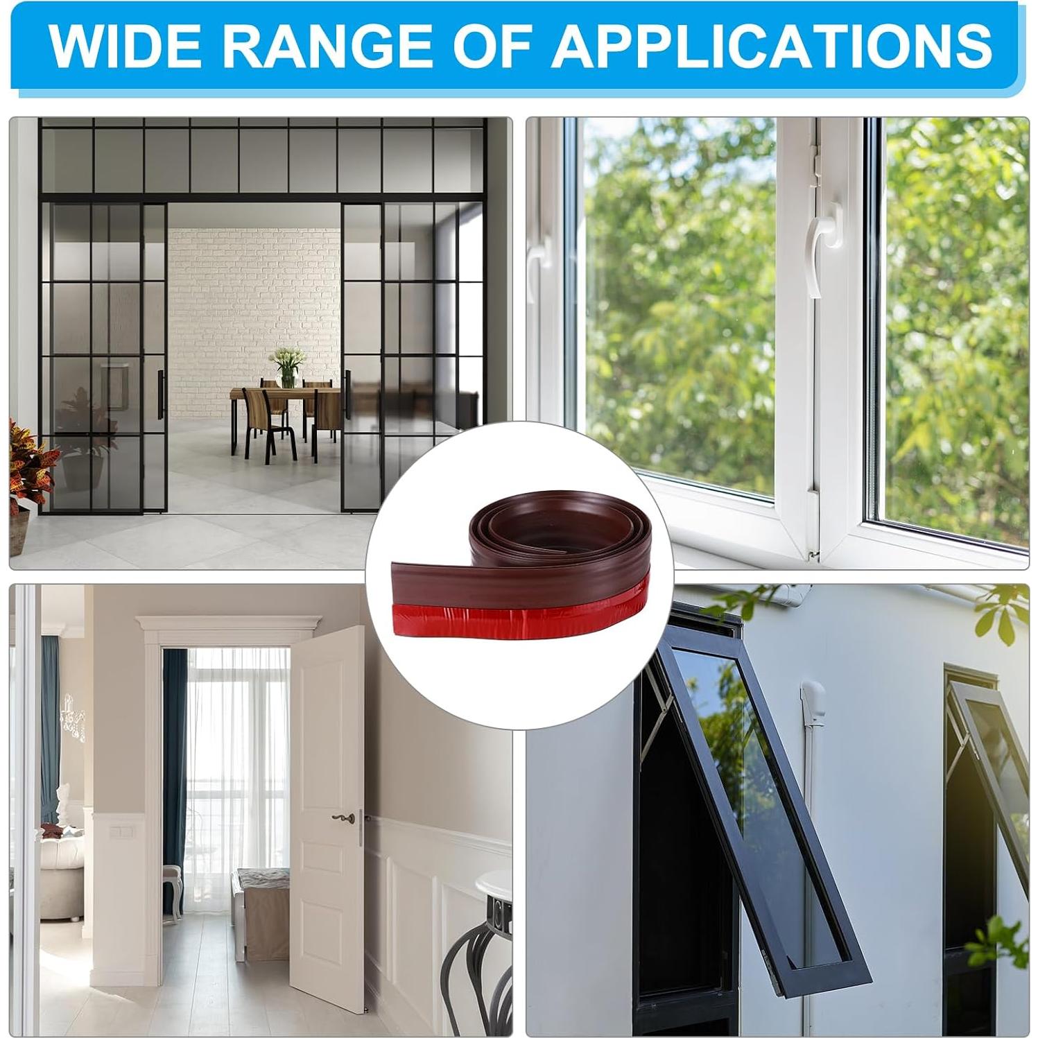 Tiras de Silicona para Puertas PATIKIL 1M 2 Unidades Marrón