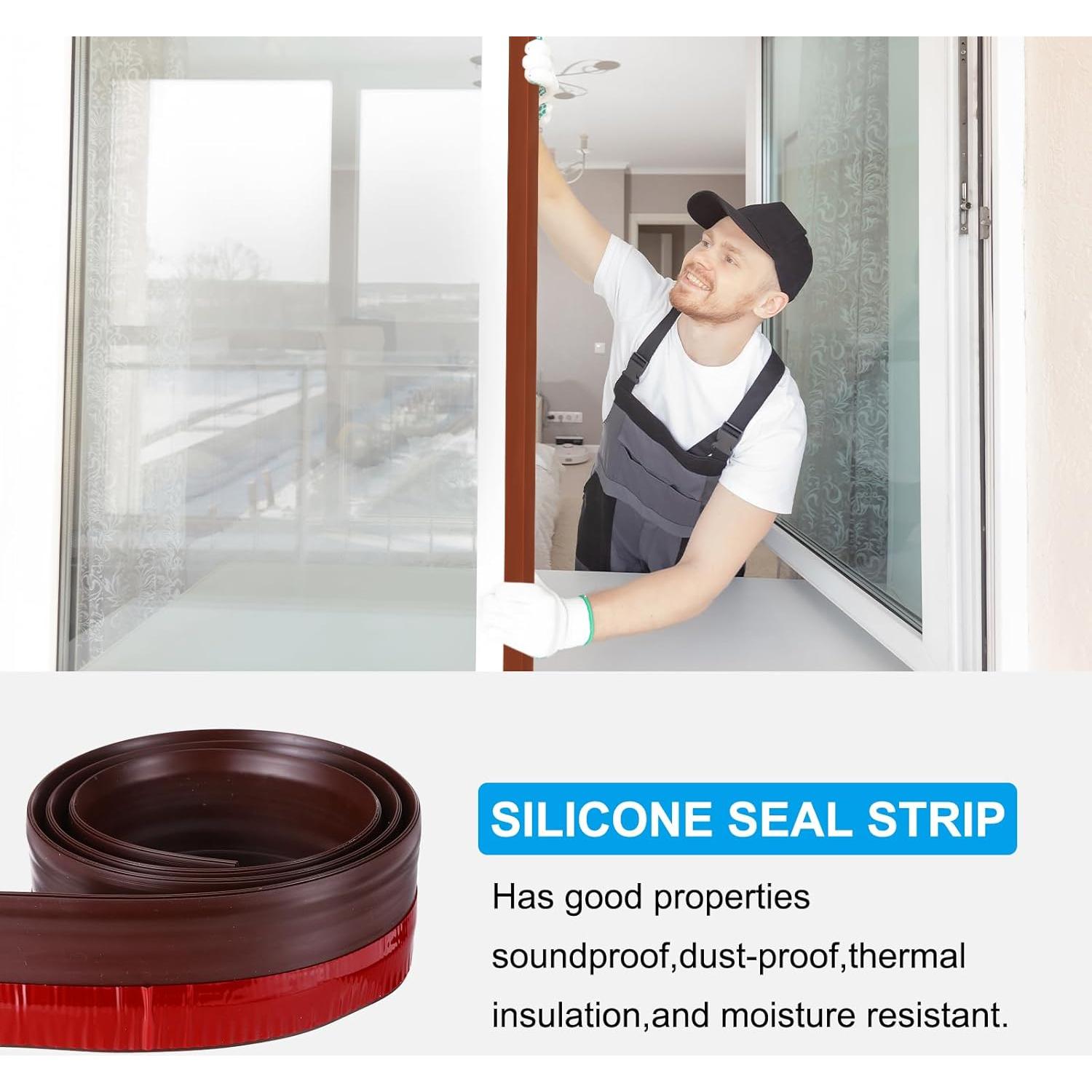 Tiras de Silicona para Puertas PATIKIL 1M 2 Unidades Marrón