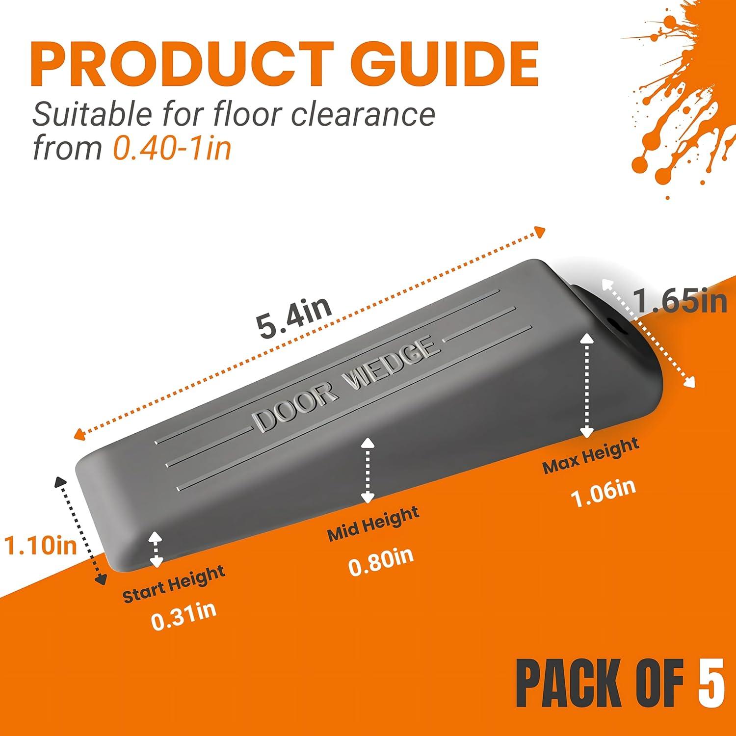Topes de puerta de goma UNS Essentials, paquete de 5 unidades