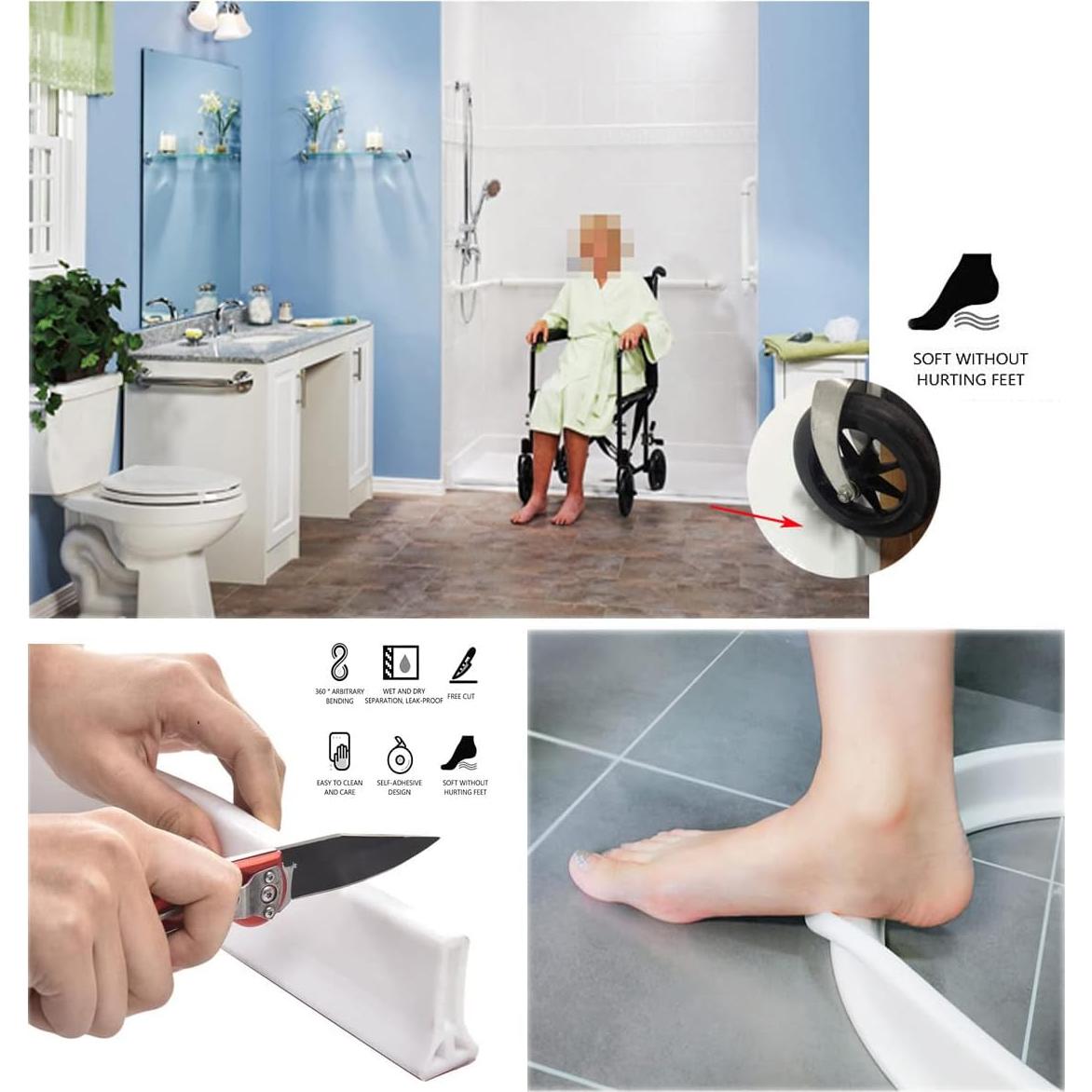 Barrera de Ducha Plegable Ynotus 67" x 3" Alta Blanca