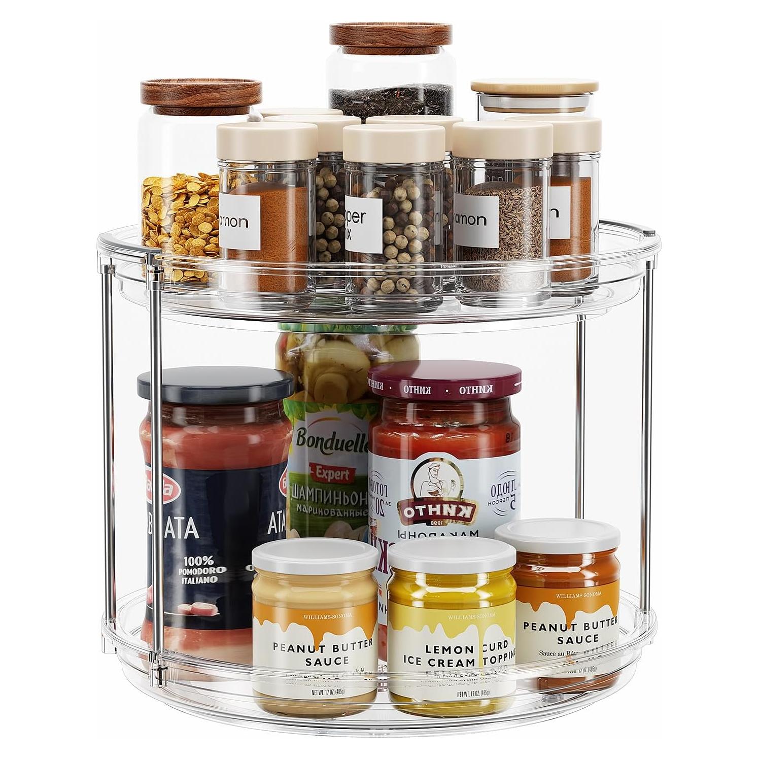 Organizador Giratorio LAMU 2 Niveles 23.5 cm Transparente